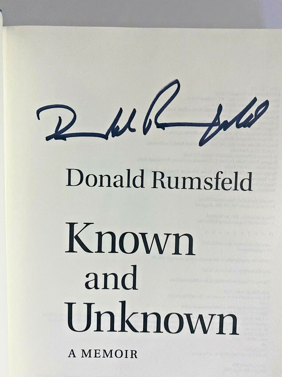 Donald Rumsfeld JSA COA Authenticated SIGNED Memoir – Autograph