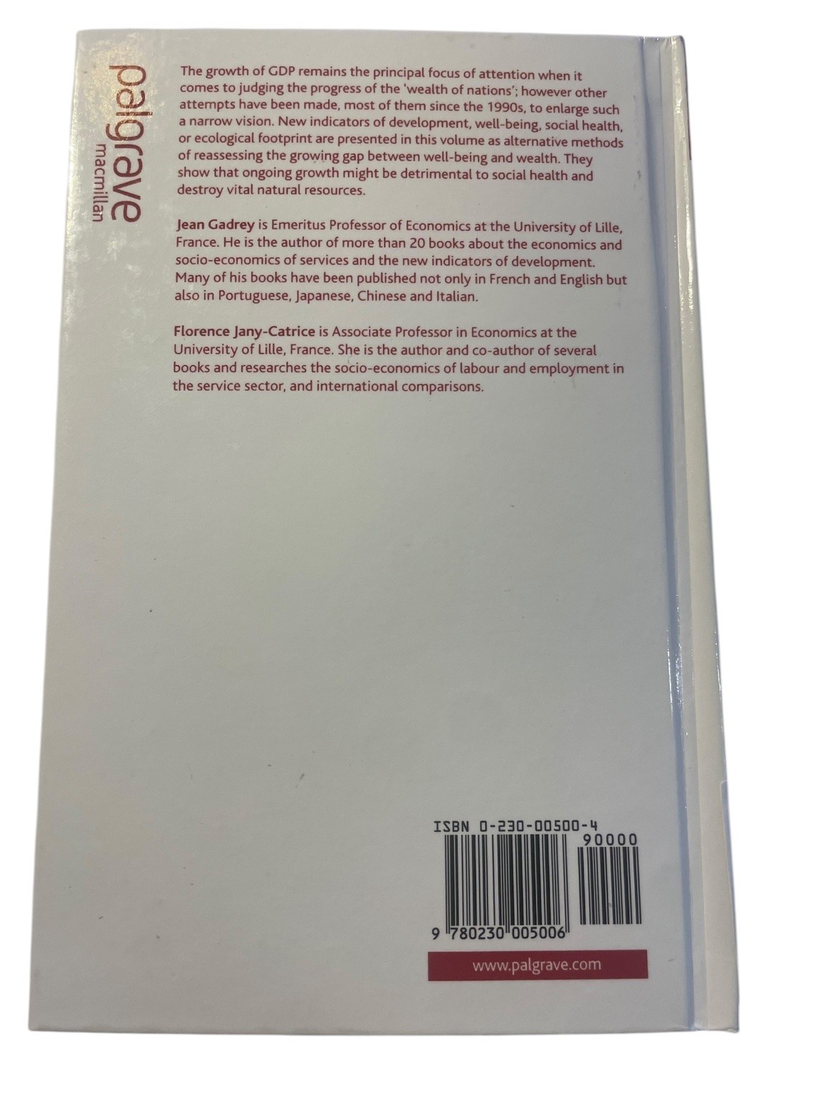 The New Indicators of Well-Being and Development Gadrey 2006 First Edition