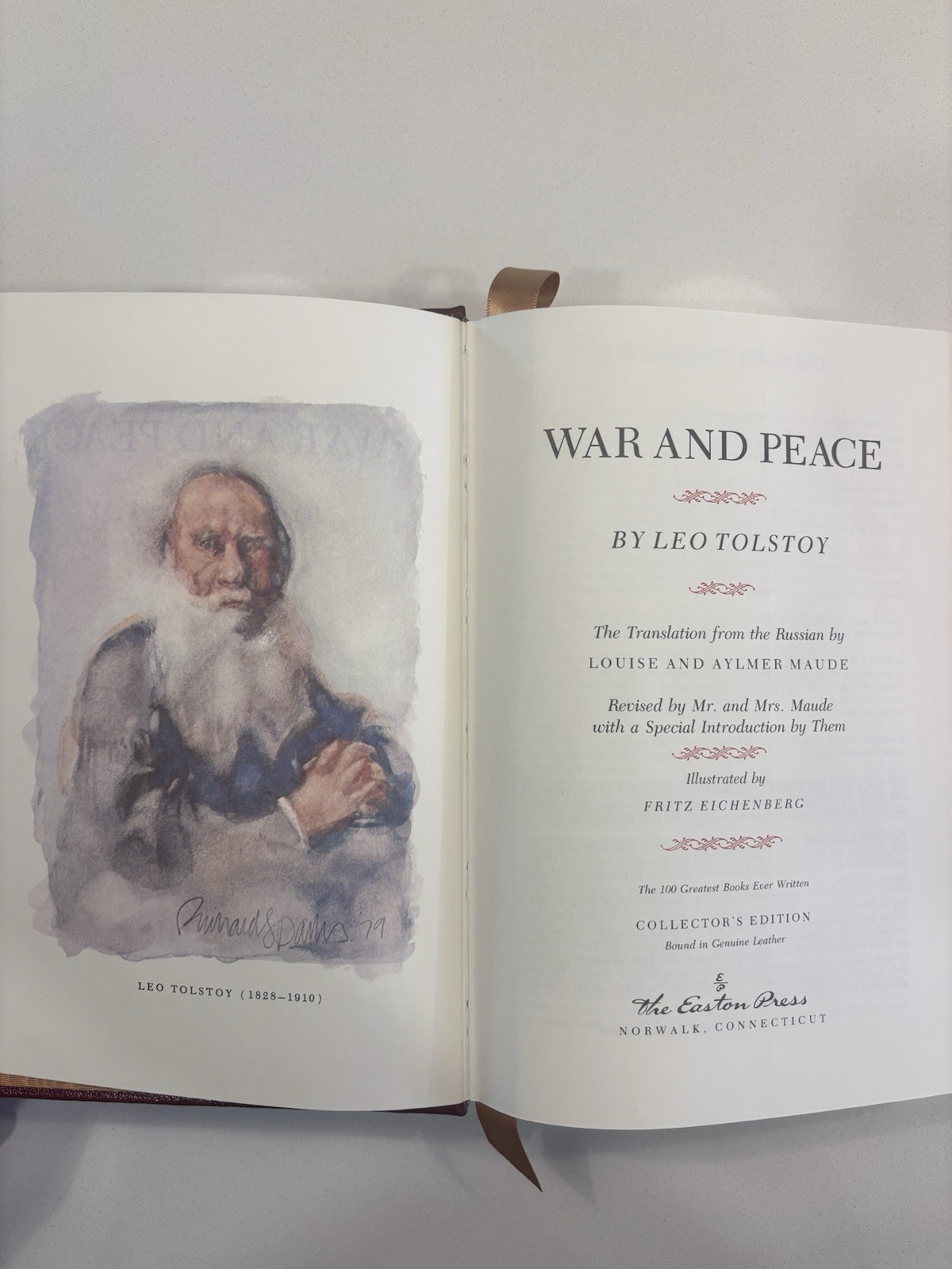Easton Press War and Peace Leo Tolstoy Collector’s Ed Leather Bound