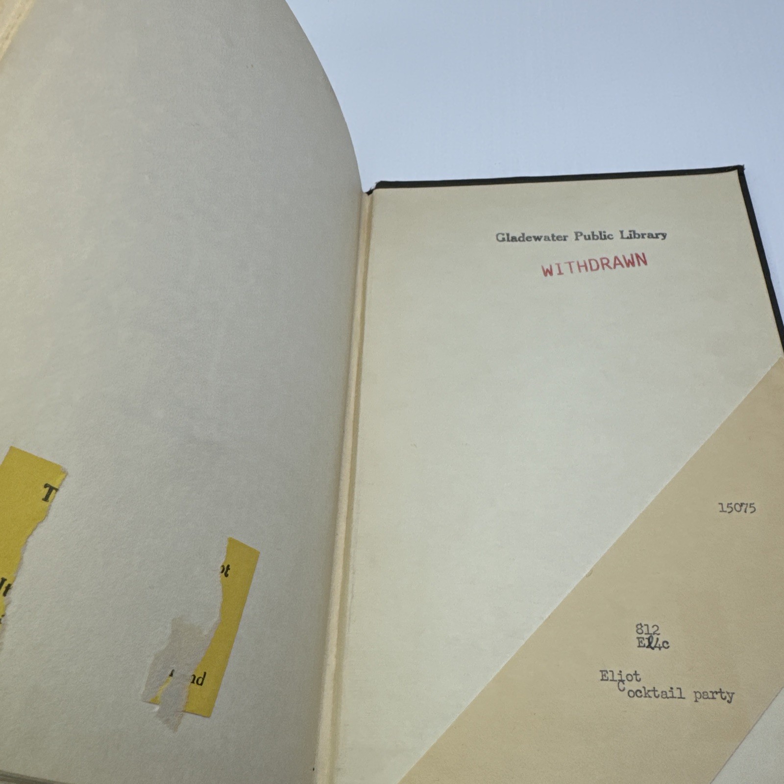 The Cocktail Party A Comedy by T. S. Eliot ExLib 1950 HC Harcourt Brace and Co
