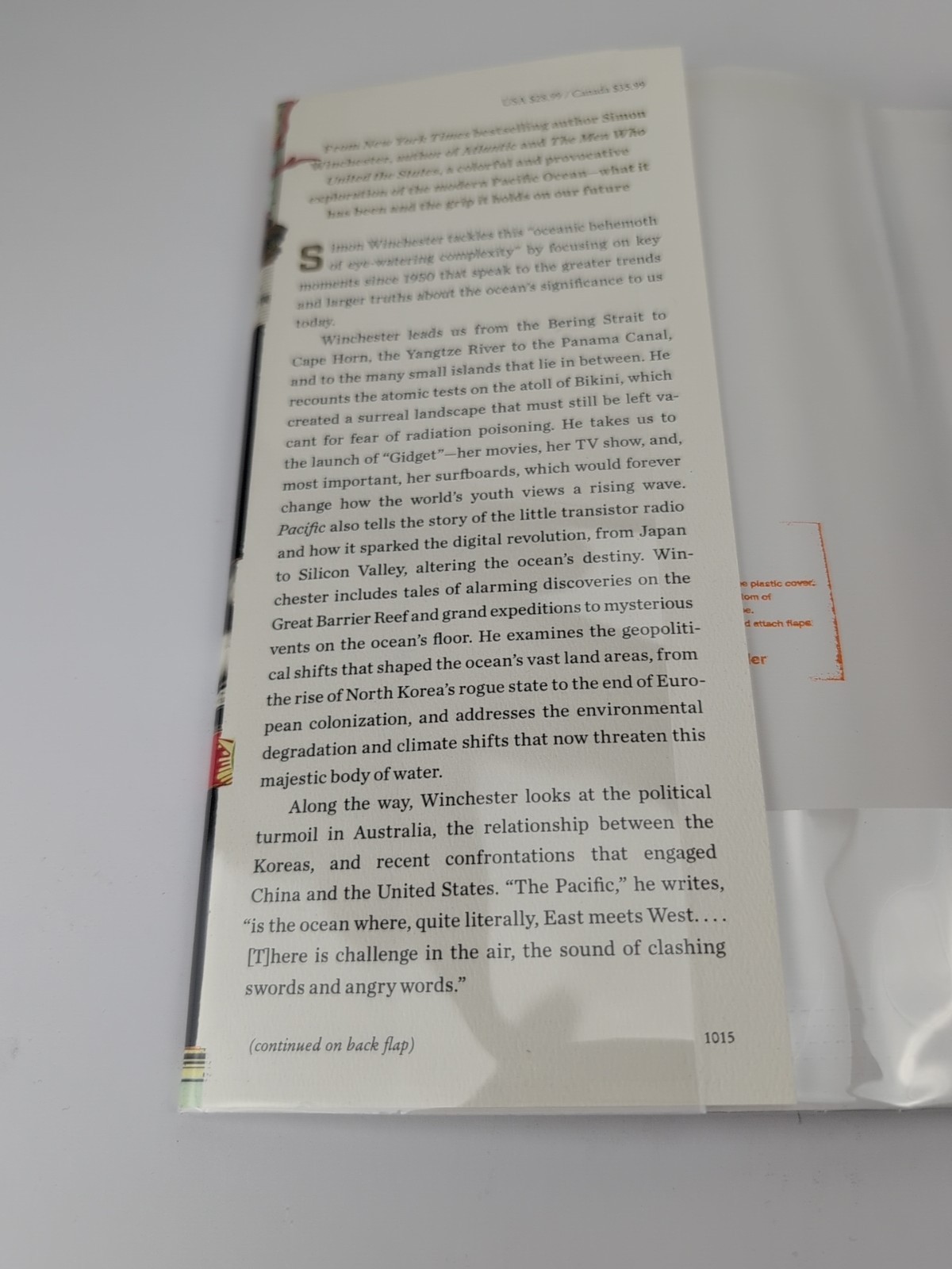 SIGNED Pacific by Simon Winchester 1st Edition First Printing 2015 HCDJ