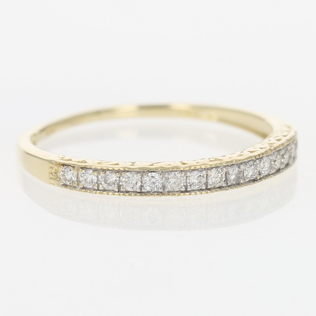 .20ctw Diamond Pavé Milgrain Scroll Wedding Band Ring 14k Yellow Gold Size 9