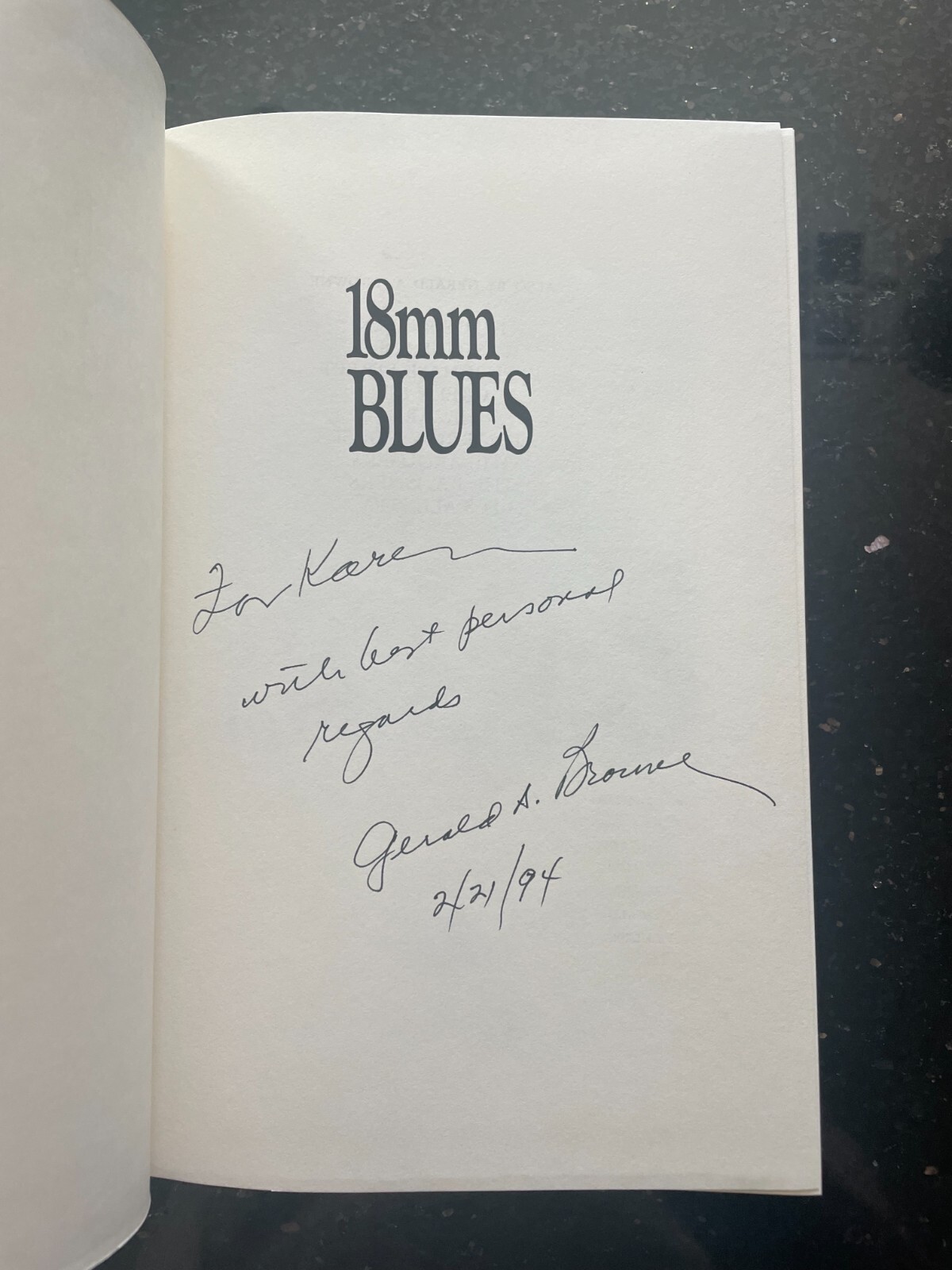 Gerald A. Browne-18mm Blues-Signed and inscribed-First Edition-HC-NM