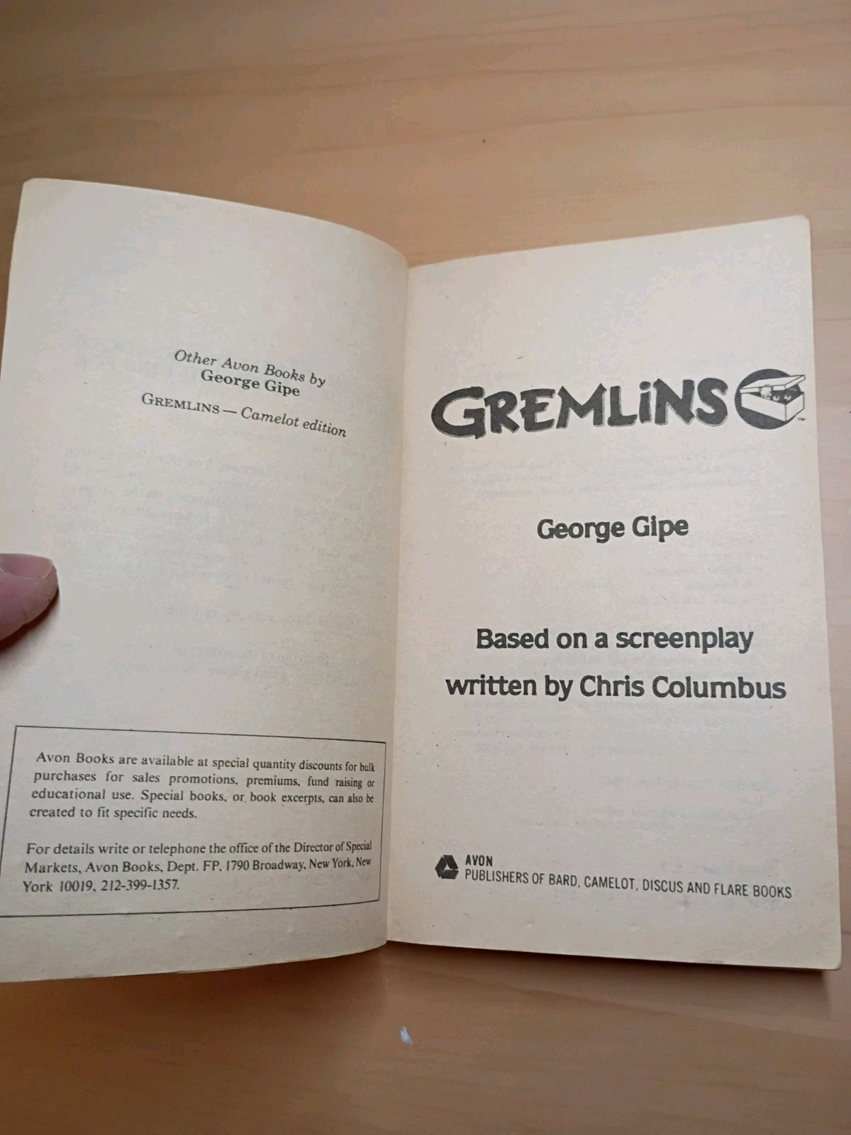 Gremlins 1984 First Printing Paperback Novel Spielberg VTG 80s