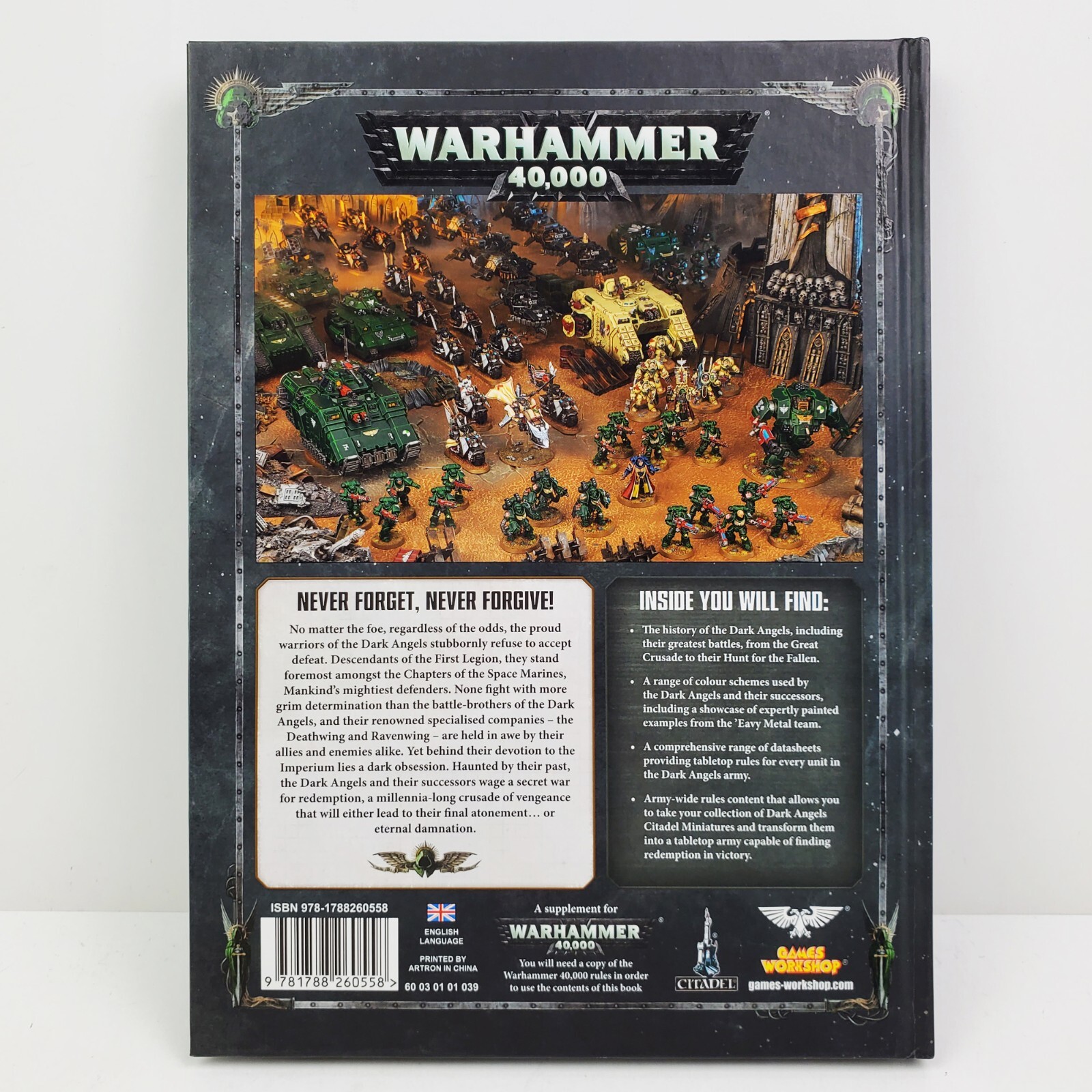 Warhammer 40k Codex Adeptus Astartes Dark Angels Book Hardcover Sons of Lion