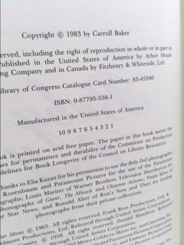 Baby Doll: An Autobiography (1st Ed, Signed) by Carroll Baker