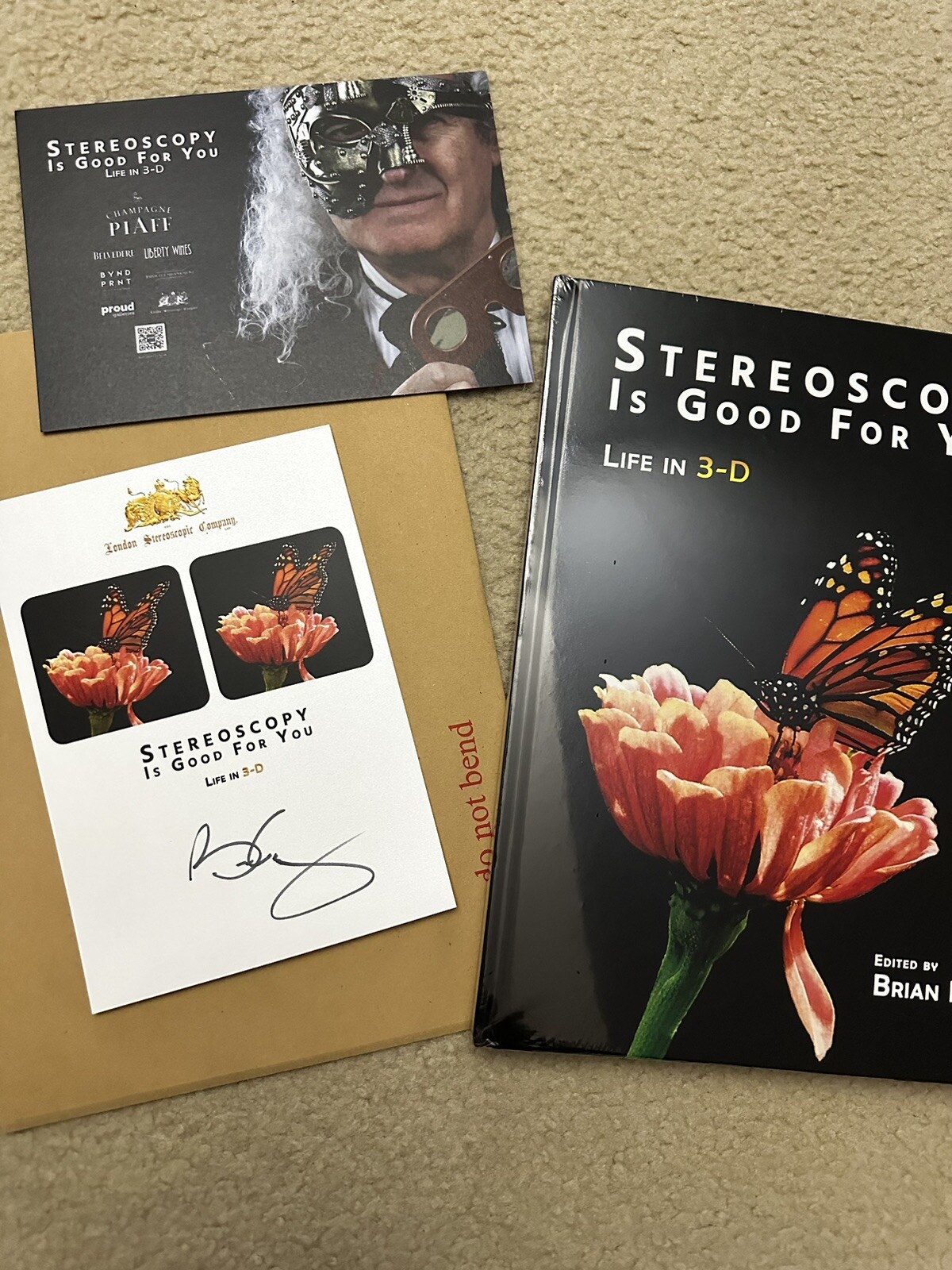 Brian May SIGNED AUTOGRAPHED Book Plate Steroscopy Is Good For You Queen