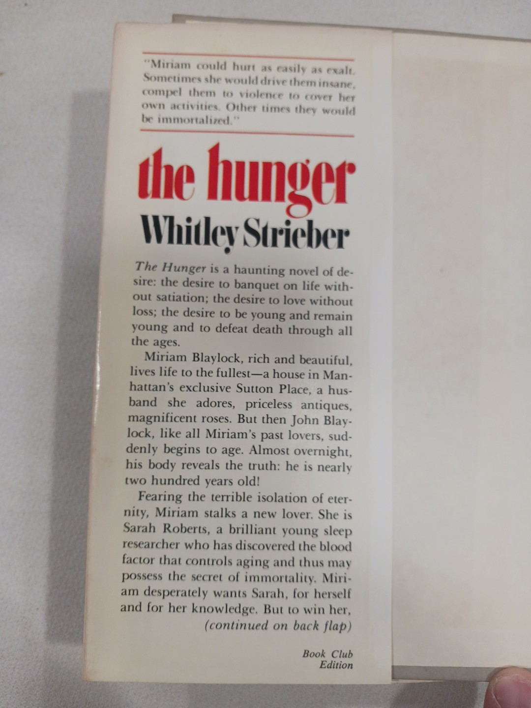 The Hunger + Night Church Whitley Strieber BCE Hardcover Vintage Horror Vampires