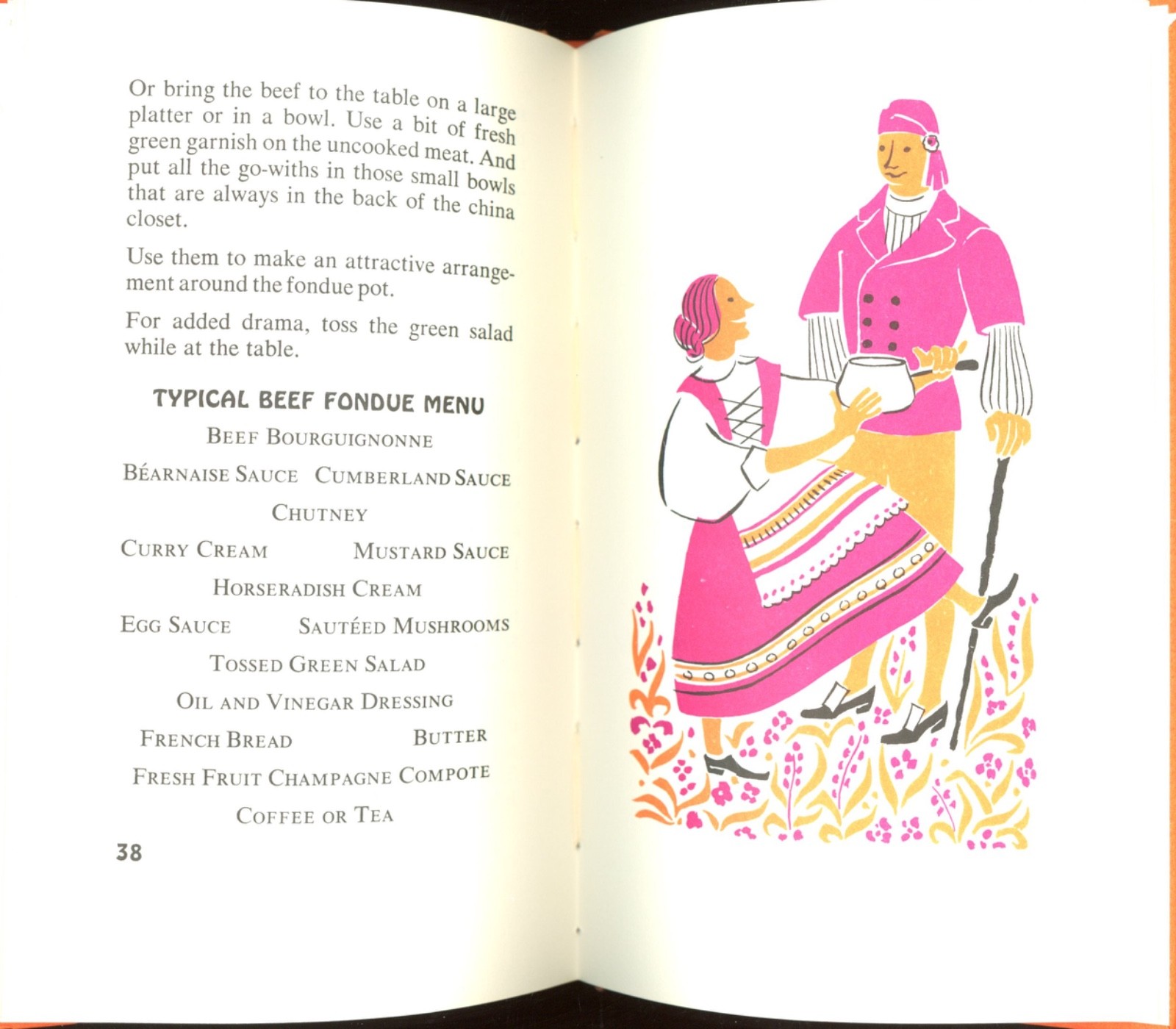 FABULOUS FONDUES Cookbook Peter Pauper Press Cute Color Illustrations