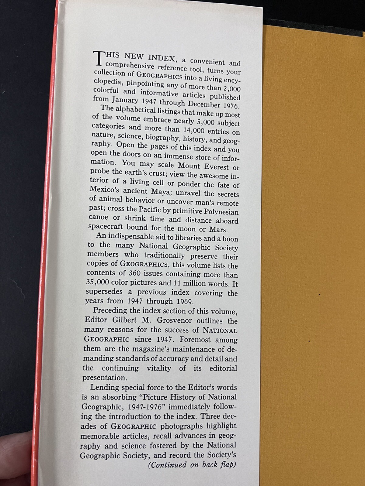 National Geographic Index – 1947-1976 (1977, Hardcover, Dust Jacket)