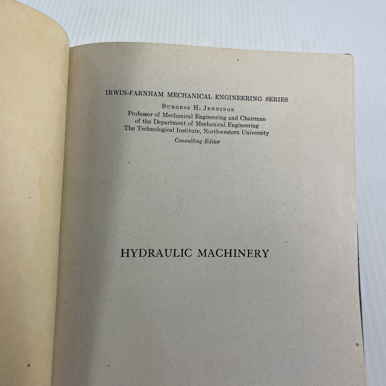 Hydraulic Machinery 1947 Vintage Book Hardcover Lindatil