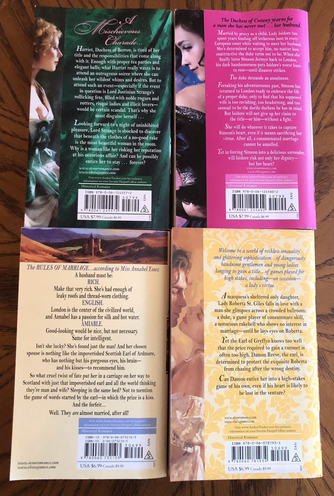 Eloisa James Lot Of 4 Books in Mass Market Paperback Avon Historical Romance GC