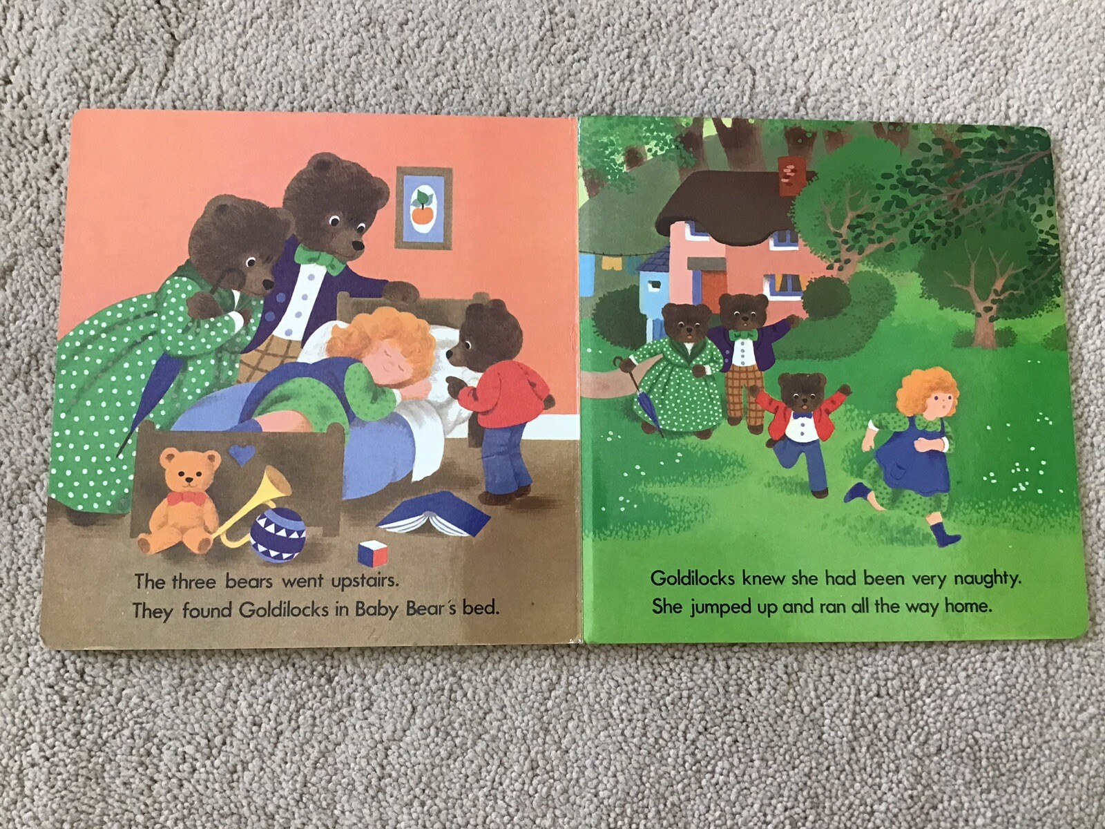 Two Vintage 1983 Brimax Story Time Board Books The Gingerbread Man/Goldilocks