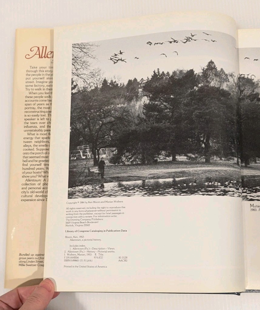 Vintage 1984 ALLENTOWN: A Pictorial History – Ken Bloom & Marian Wolbers PA HCDJ
