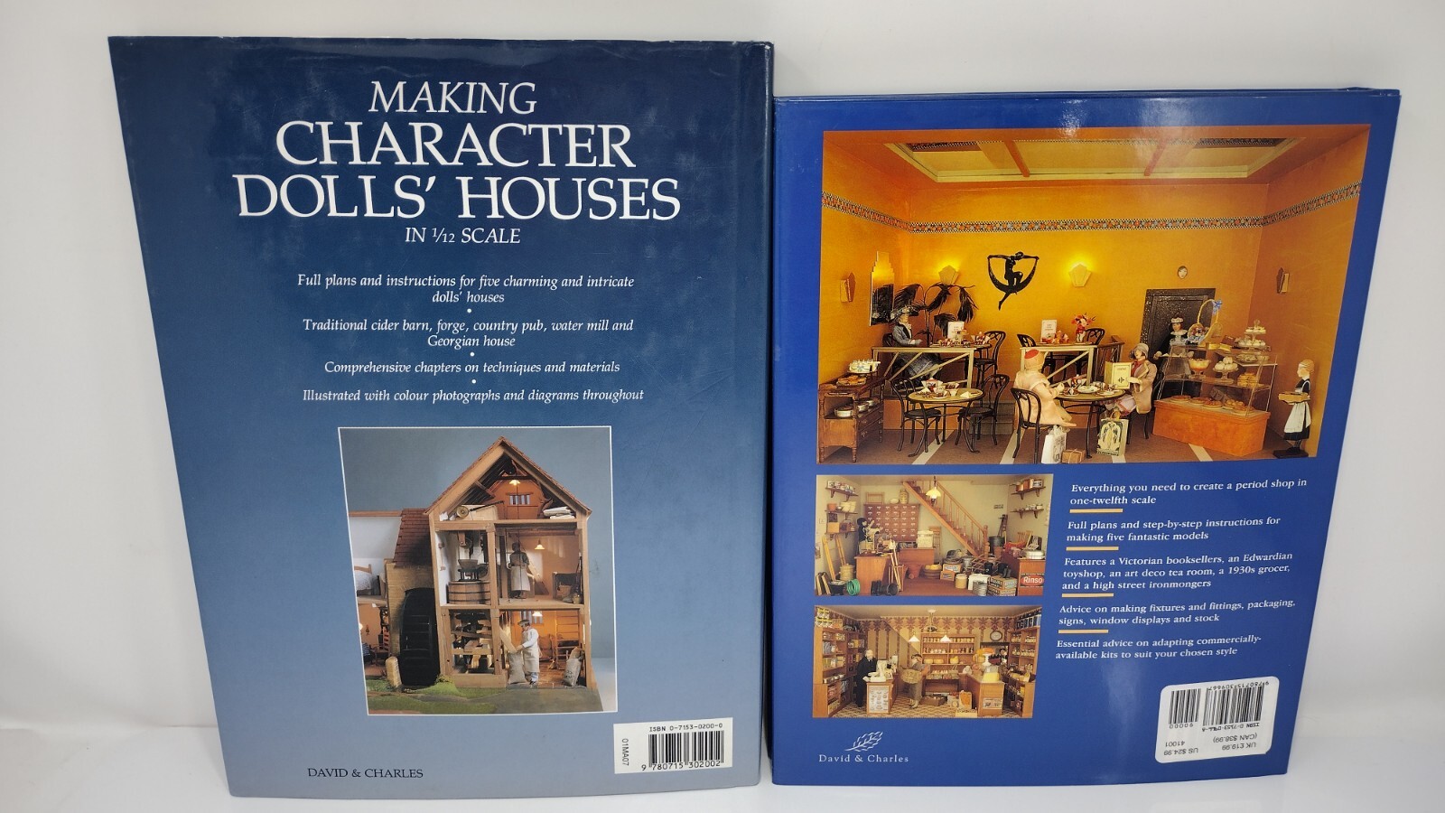 Lot (2) D&C Books Making Character Dolls’ Houses + Shopkeeper 1/12 Scale HCDJ VG