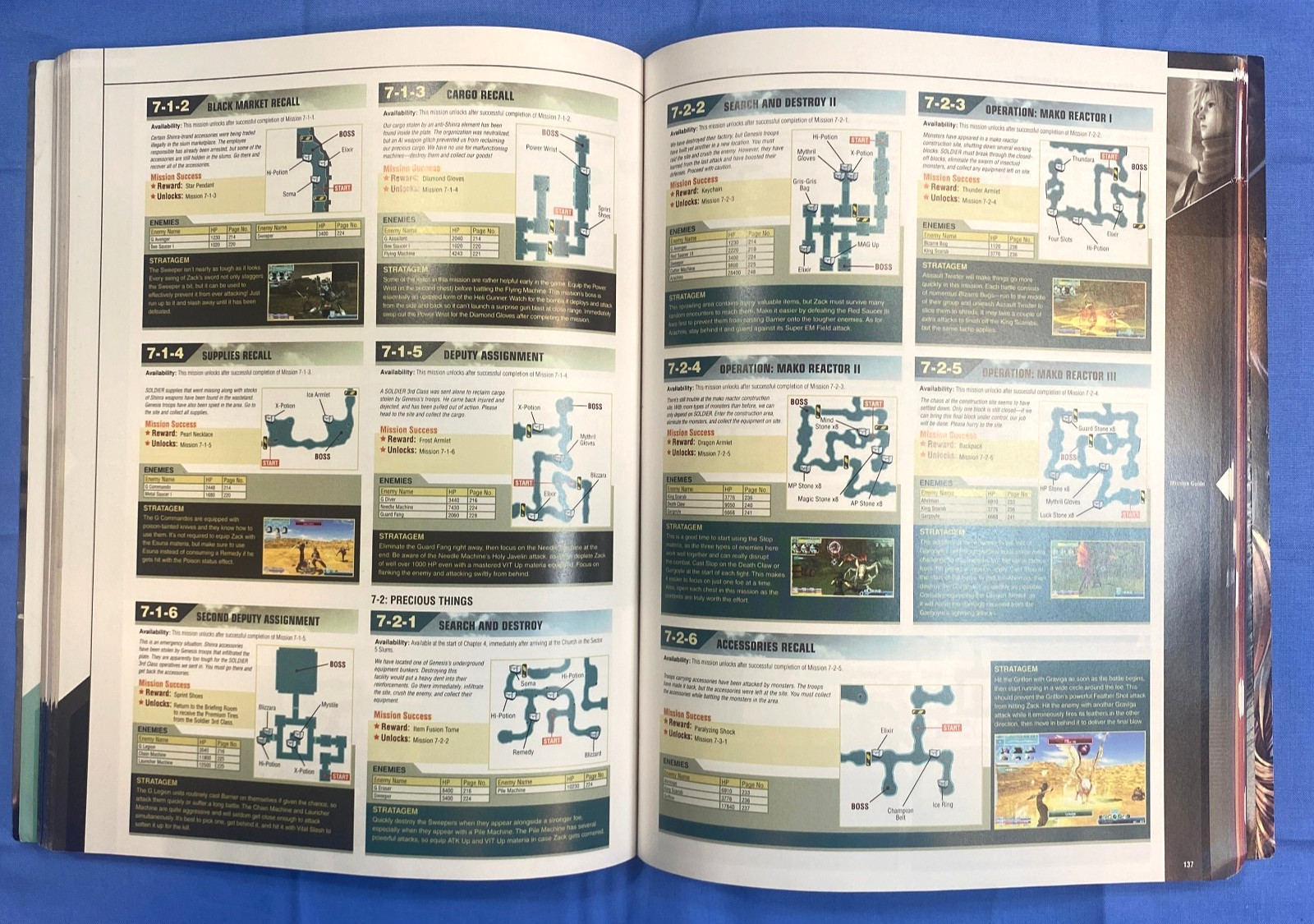 Crisis Core Final Fantasy VII Signature Series Strategy Guide with foldout
