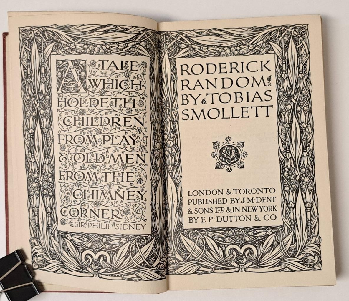 Roderick Random by Tobias Smollett 1931 J M Dent & Sons London & E P Dutton N.Y.