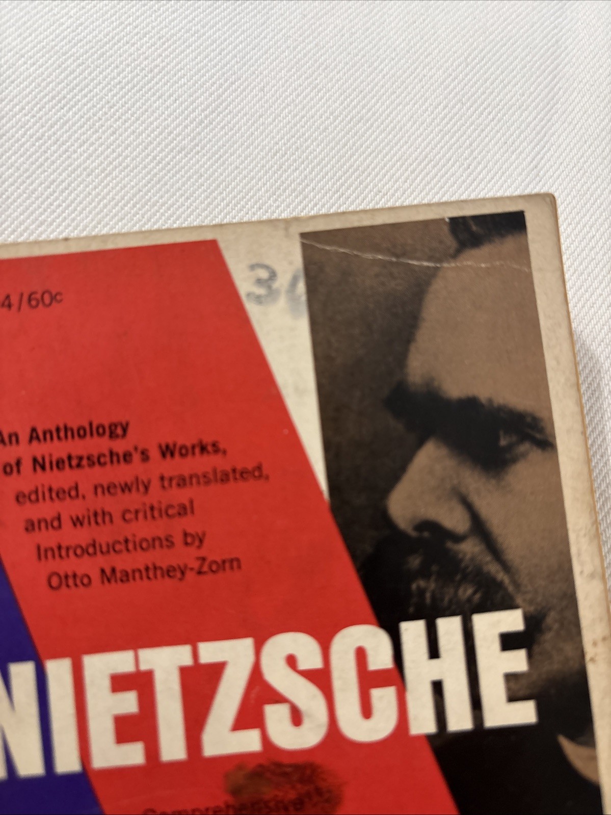 Nietzsche Anthology Otto Manthey-Zorn 1964 1st PB Washington Square Press W-594