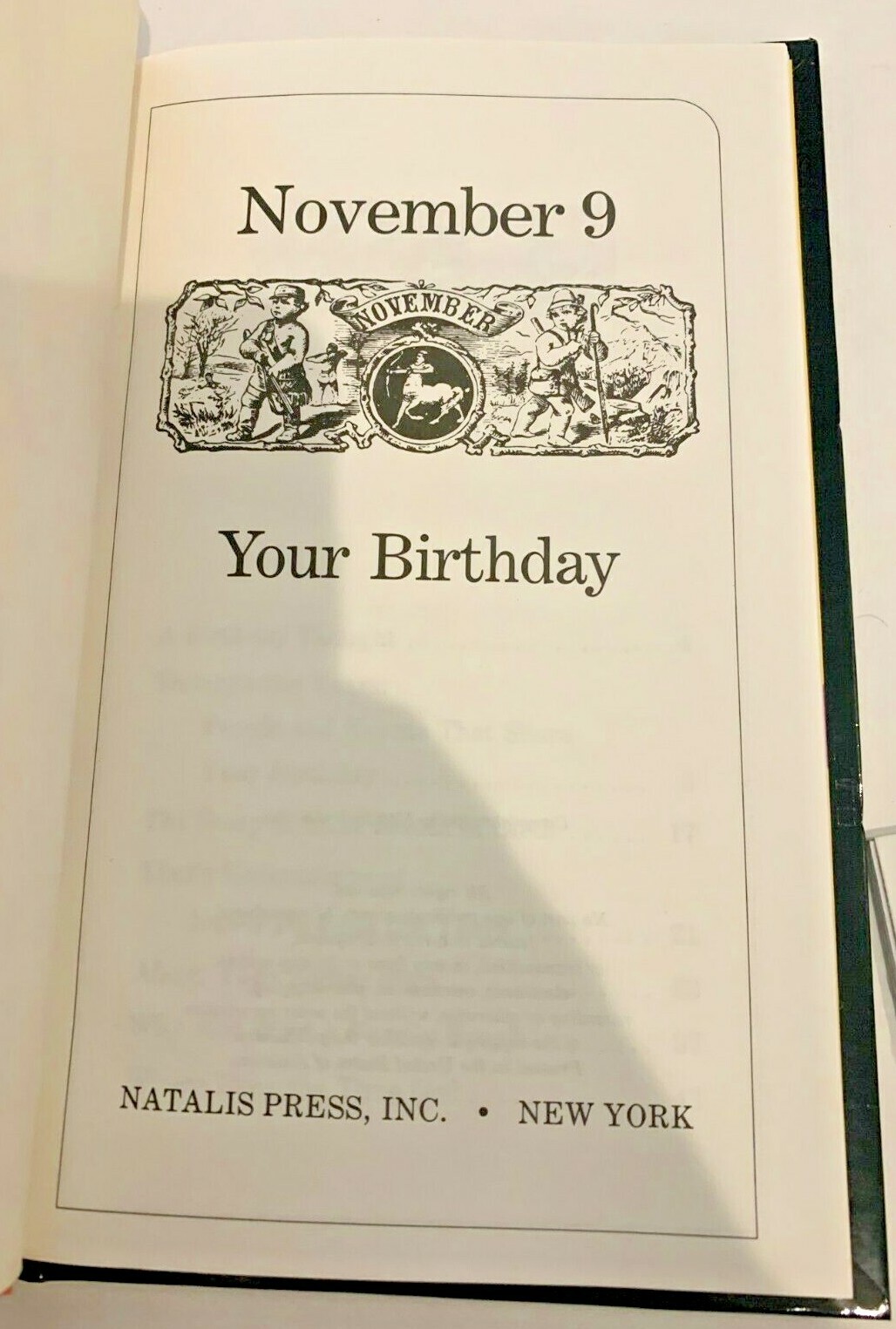 Vtg Nautilus Press New York 1990 USA-Your Birthday:November 9 Book of Fun Facts