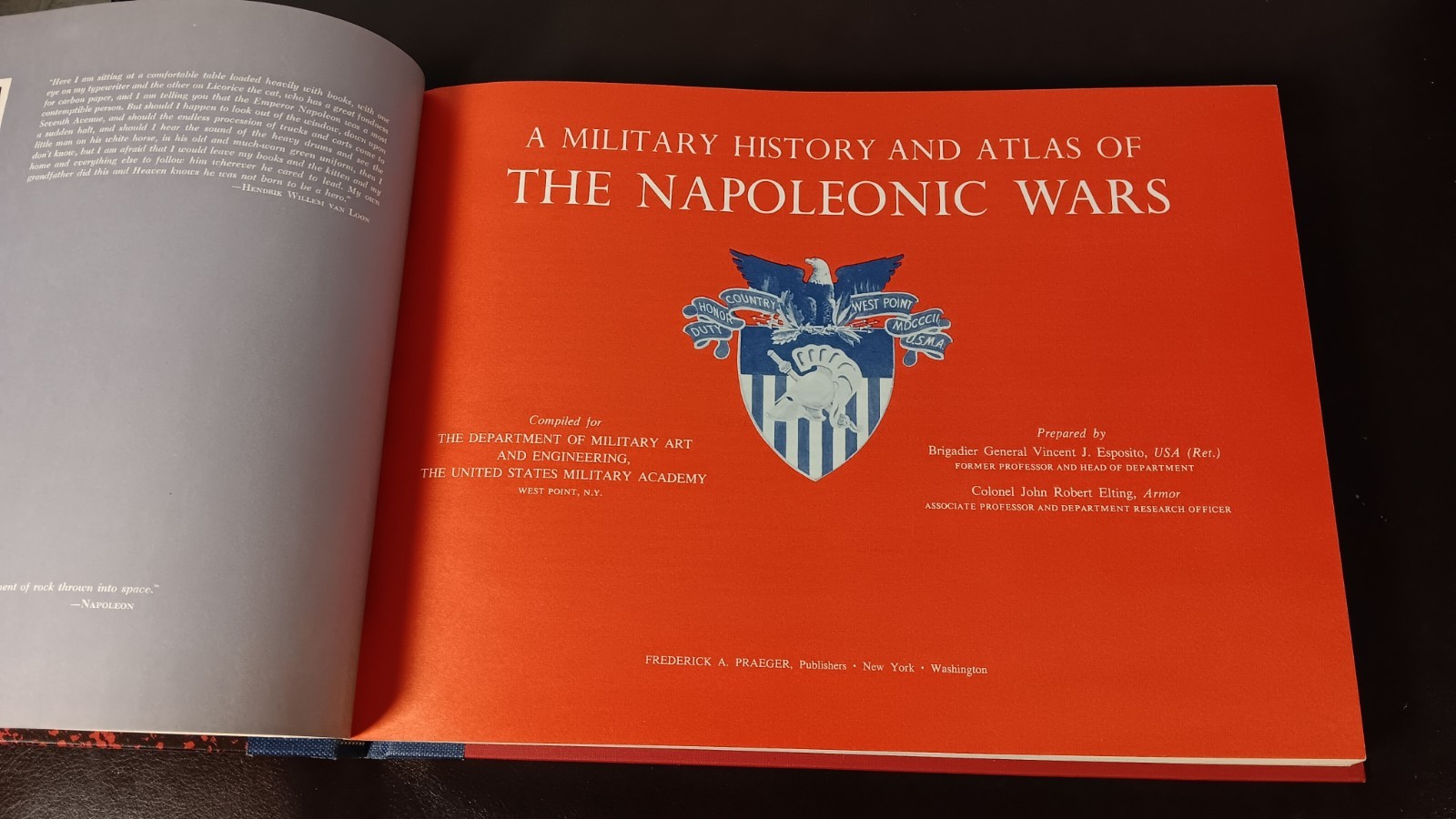 A Military History And Atlas Of The Napoleonic Wars – Vintage 1968 Hardcover