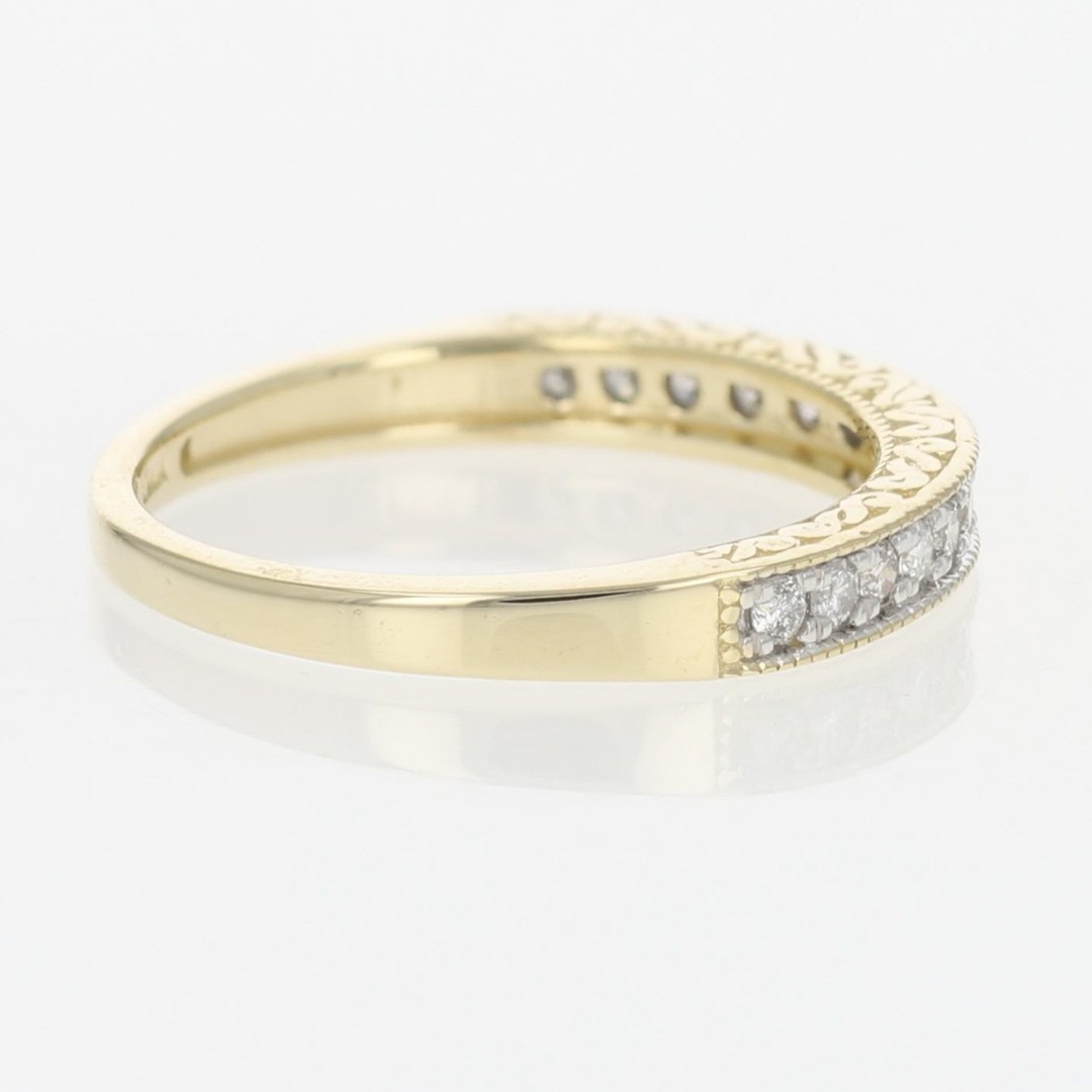 .17ctw Diamond Pavé Milgrain Scroll Wedding Band Ring 14k Yellow Gold Size 5