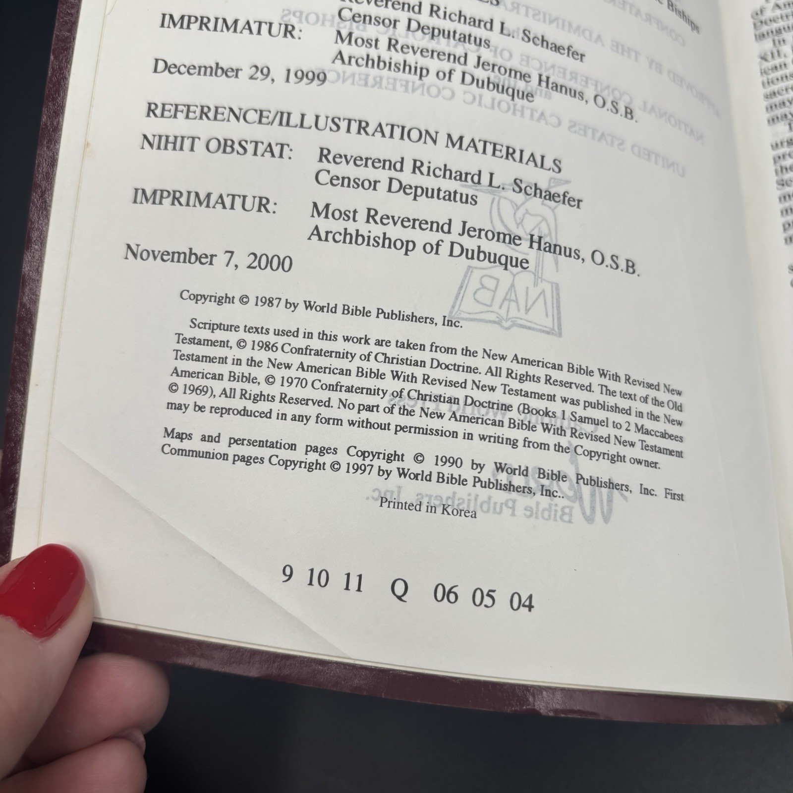 New American Bible Official Catholic Red Letter Edition World Press 2402BG 2000