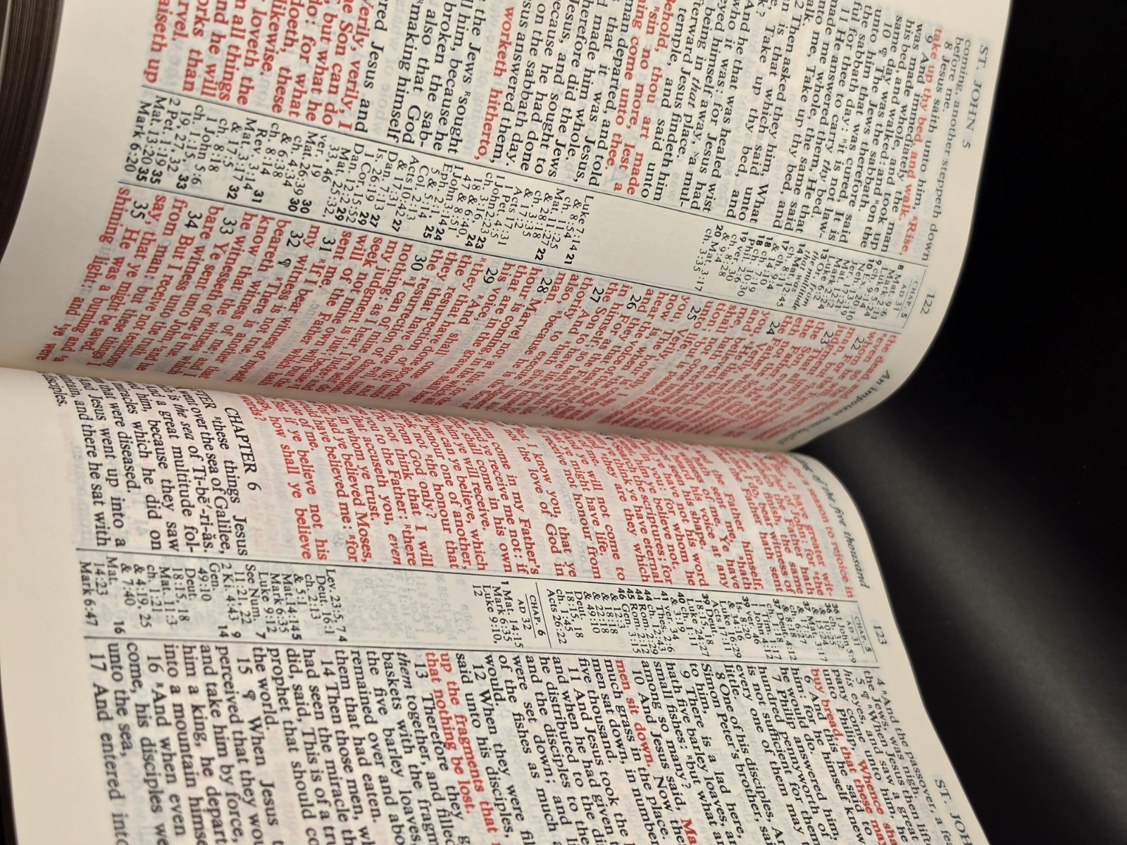 Collins World Genuine Leather Bible KJV Large Print Red Letter Reference 956C