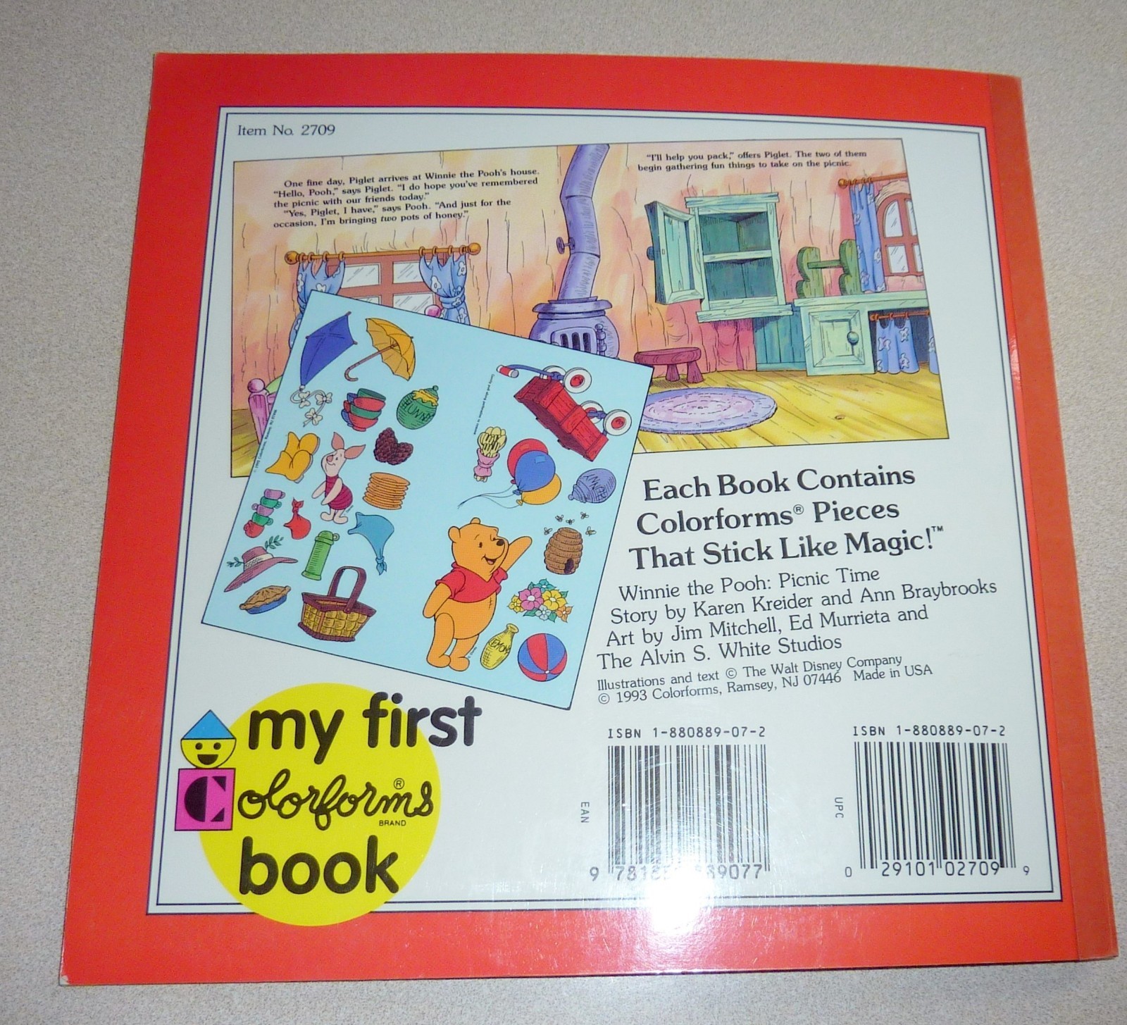 Vintage Kids Coloring Sticker Book Lot Disney Pooh Dalmatian Press NEW