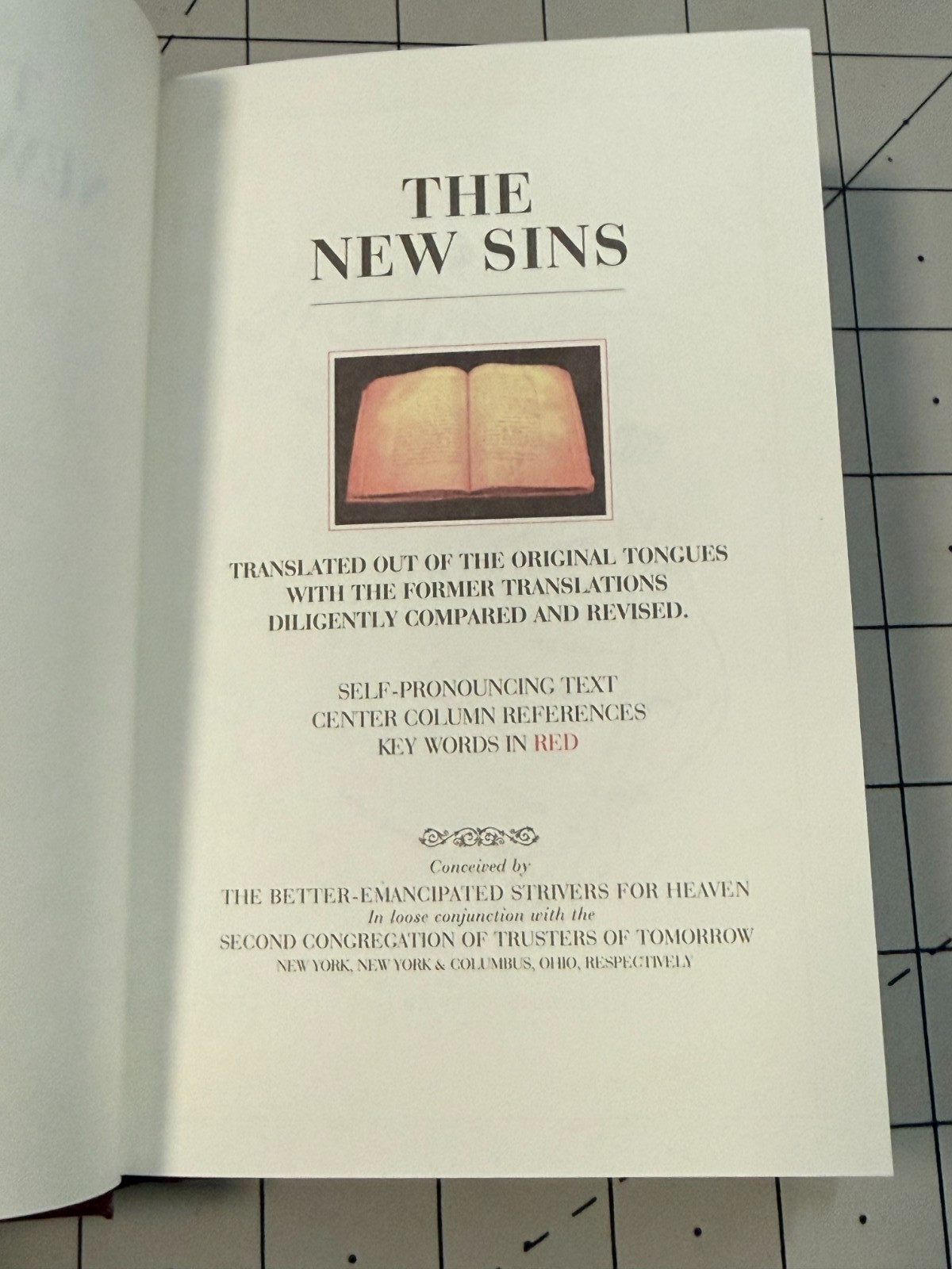 The New Sins Los Nuevos Pecados David Byrne Hardcover VG!