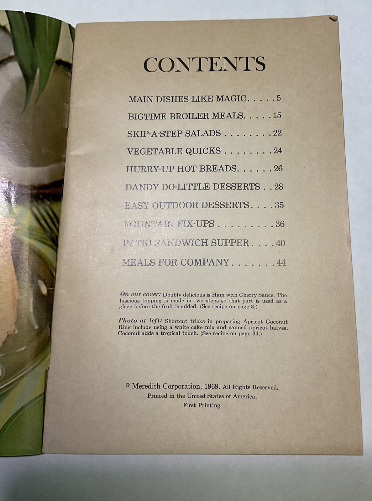 VTG Cookbook Shortcut Cooking (Meredith Corp 1969) Paperback