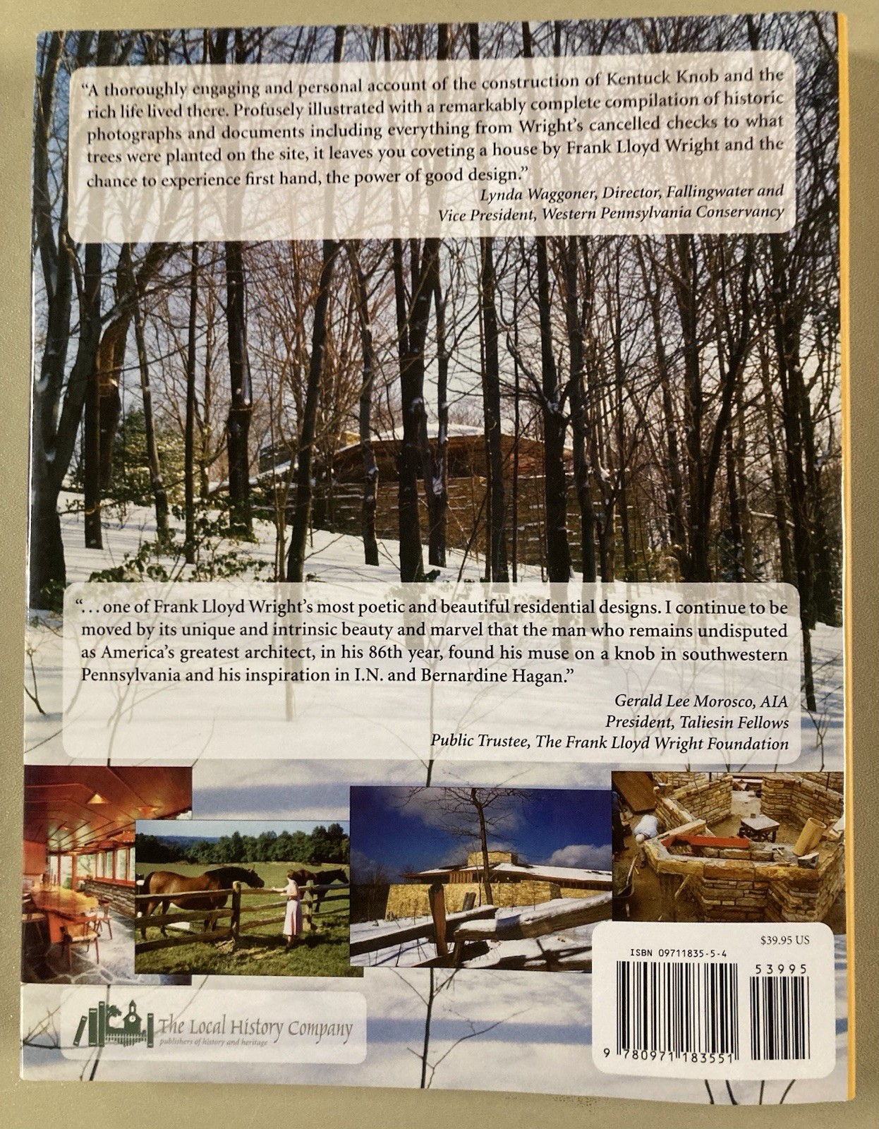 KENTUCK KNOB: FRANK LLOYD WRIGHT’S HOUSE by BERNARDINE HAGAN (2005, HC/DJ LN)