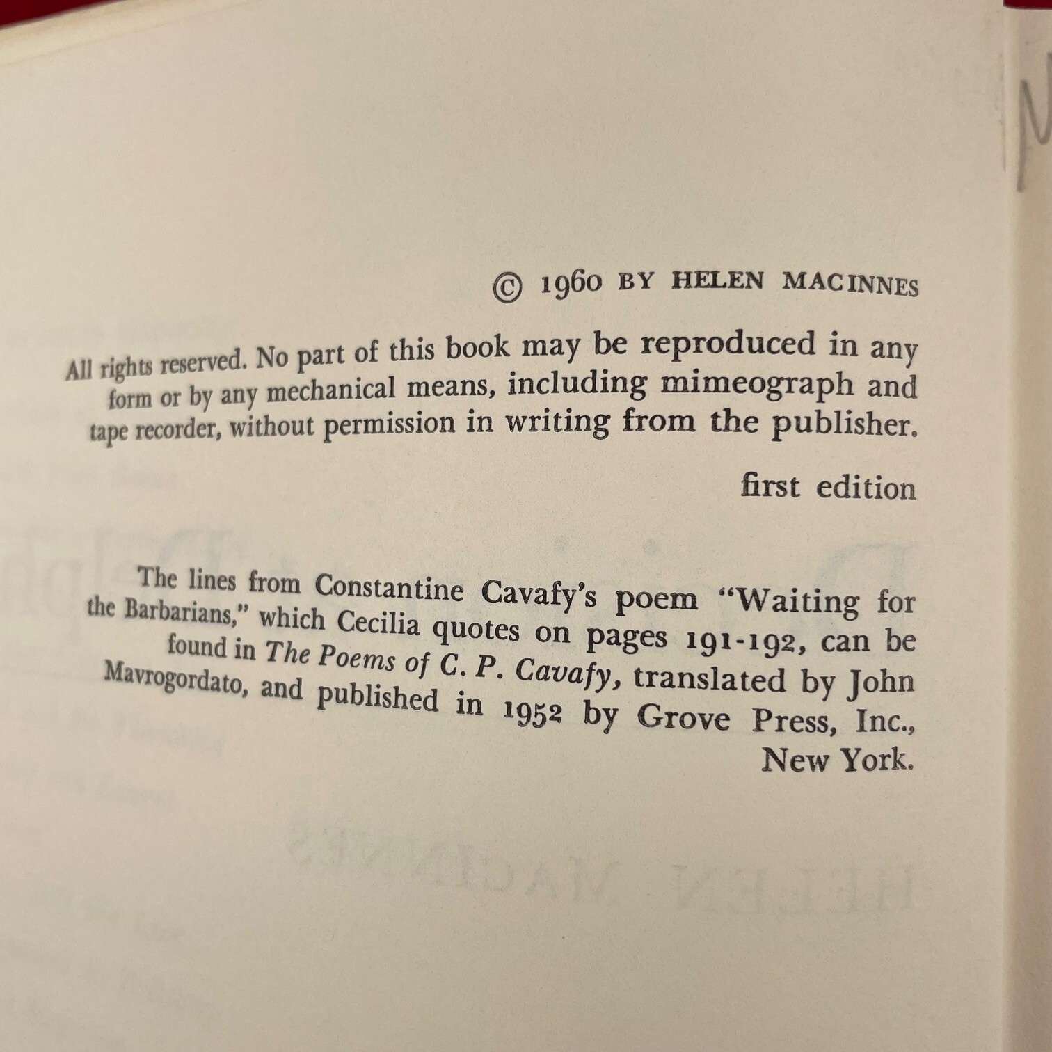 Vintage 1960 Decision At Delphi Helen MacInnes Hardcover Book – Discard