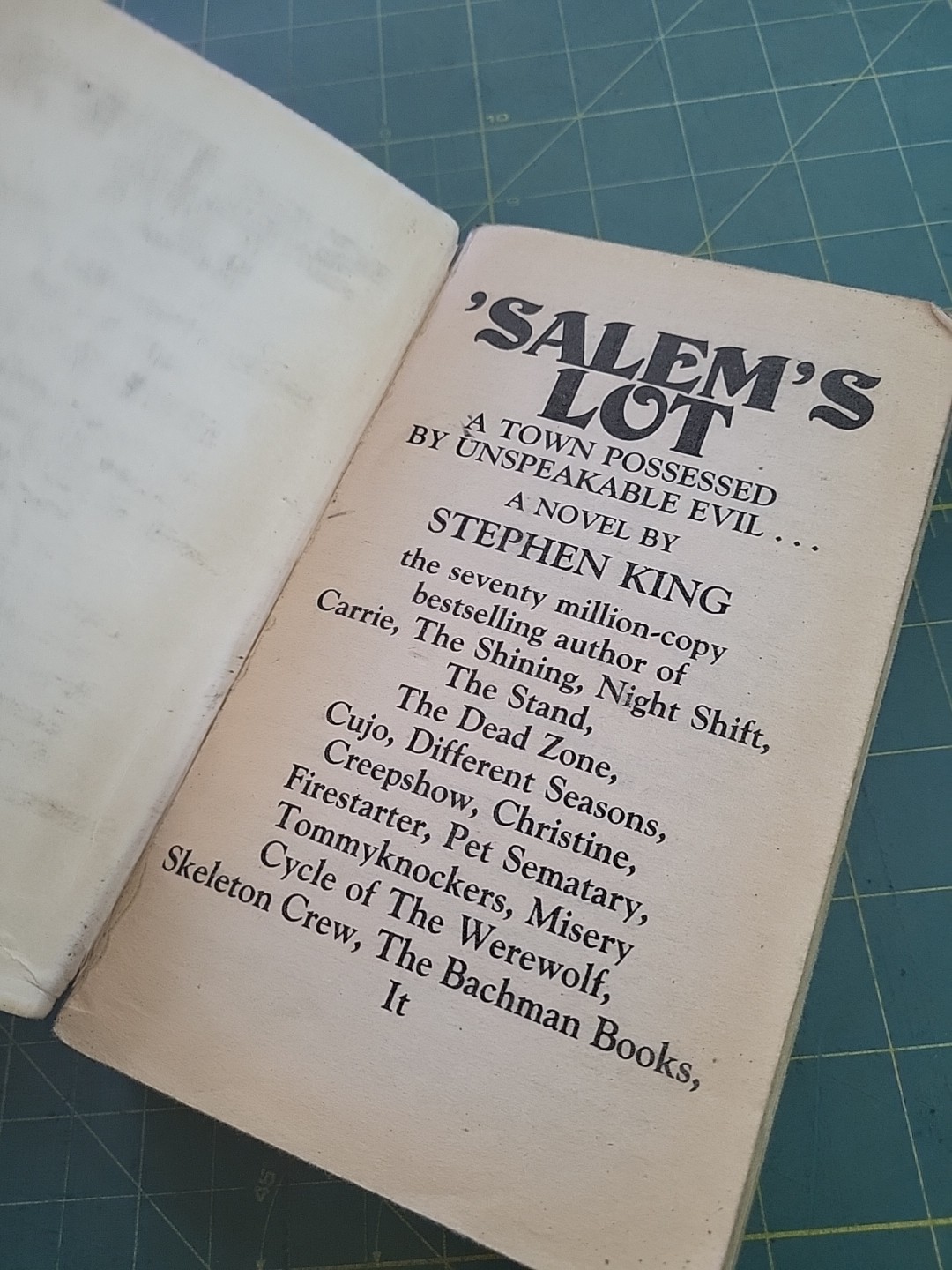 Stephen King ‘SALEM’S LOT – Signet Paperback – 1976 Horror Vintage Vampires