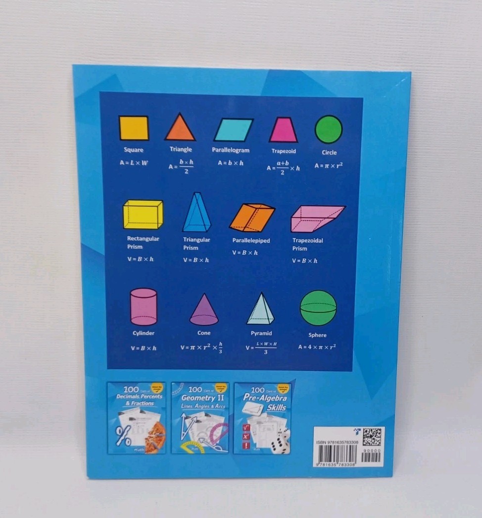 100 Days Of Geometry Area, Perimeter, Volume, & Surface Area Book by Humble Math