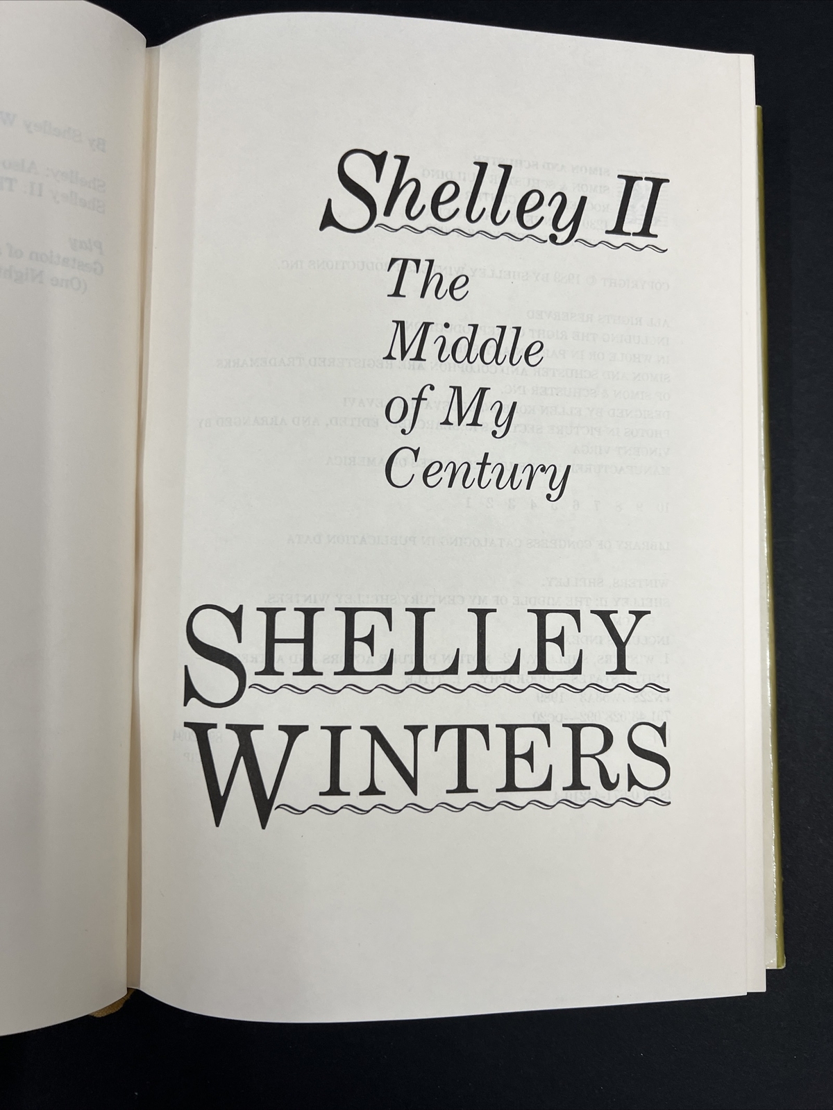 Shelley II: The Middle of My Century Hardcover By Winters, Shelley 1989