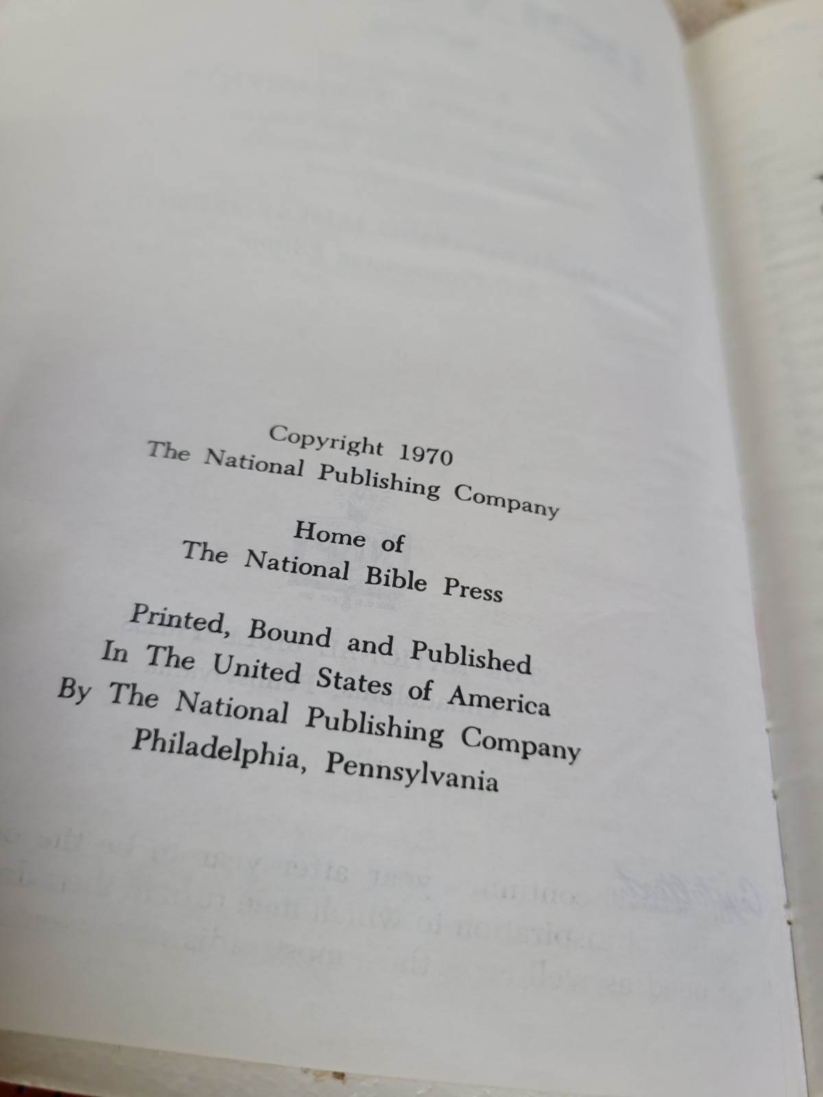 Holy Bible KJV 1970 National Bible Press White Bonded Leather Study Edition