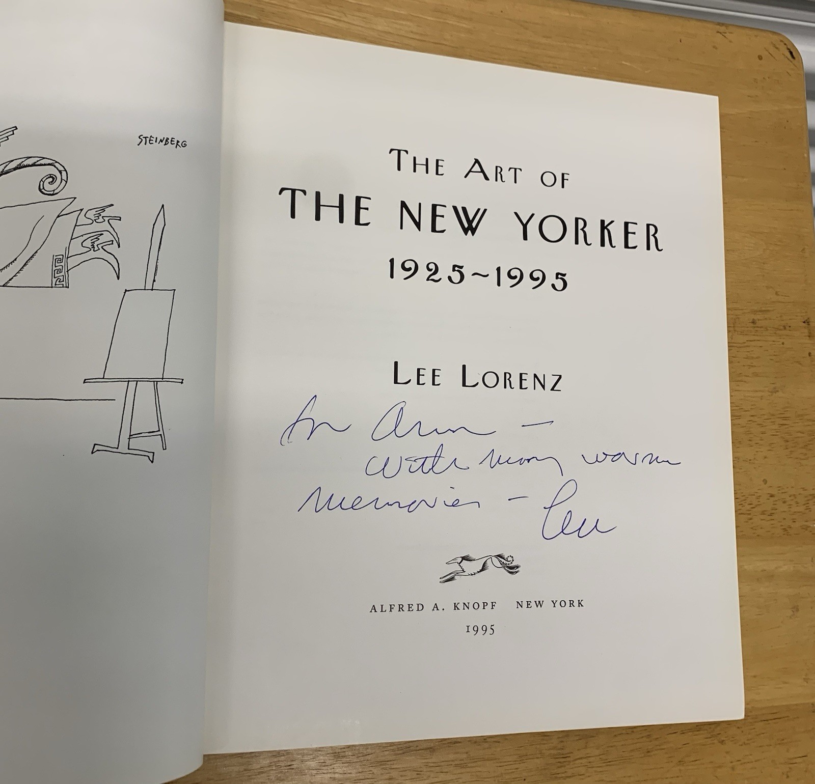 The Art of The New Yorker 1925-1995 Lee Lorenz SIGNED HC/DJ