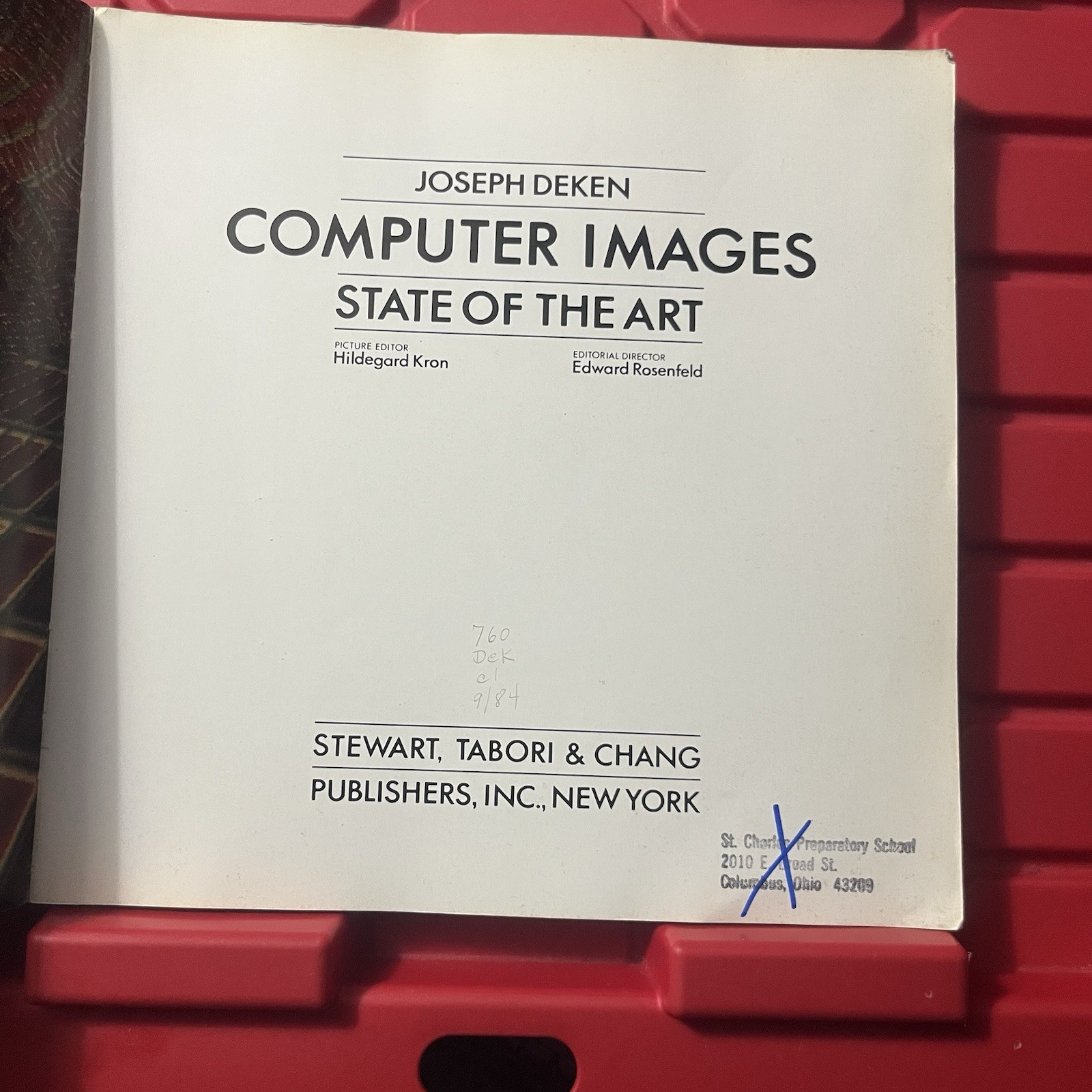 Computer Images The State Of The Art Joseph Deken PB Book Library Vintage 1983