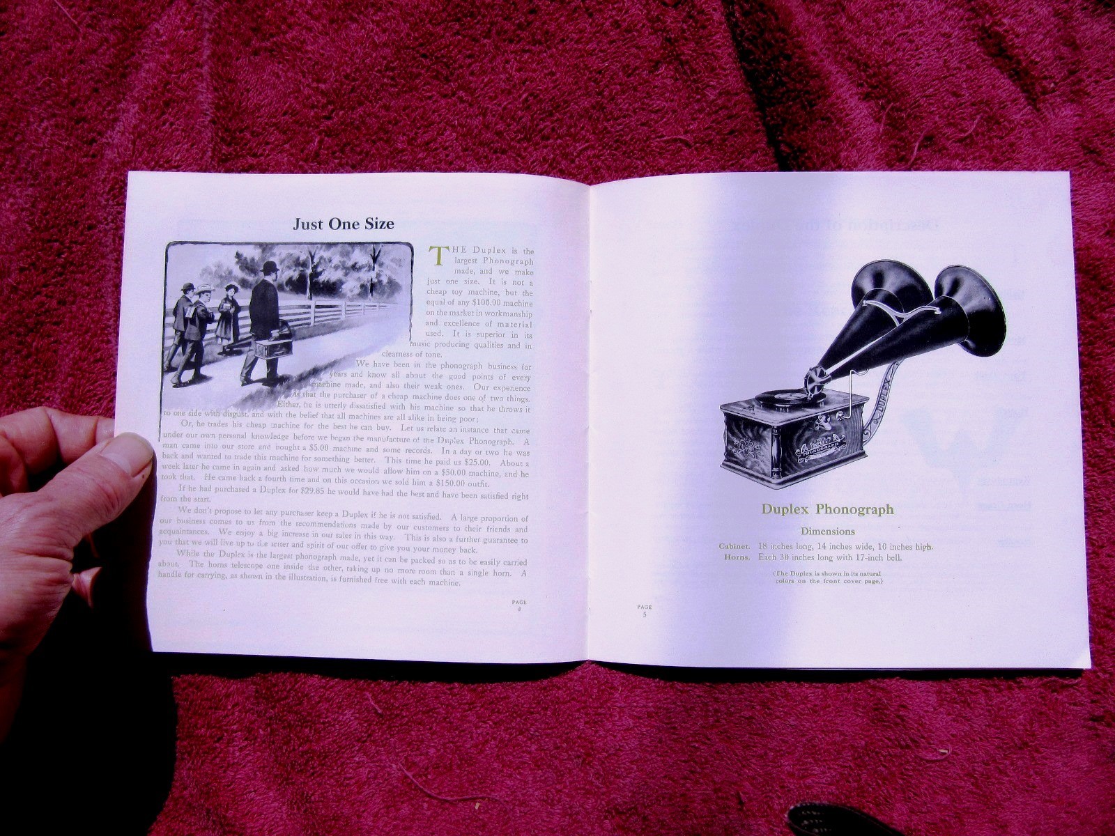 1907 THE Kalamazoo DUPLEX Phonograph Catalog Sales Brochure 1975 Reprint