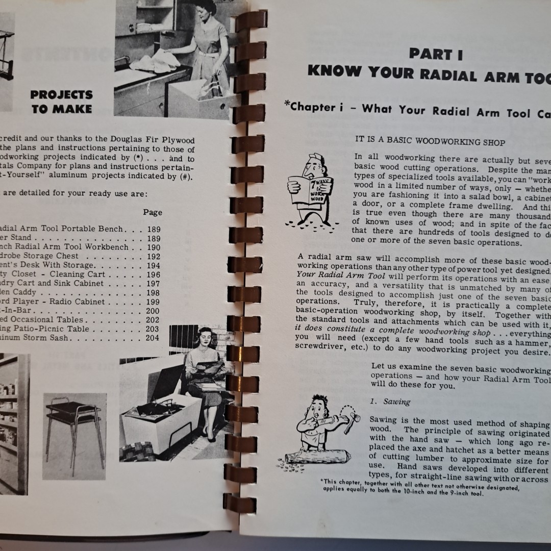 Craftsman VTG Sears MCM Radial Arm Tools Guide Woodworking Projects Illustrated
