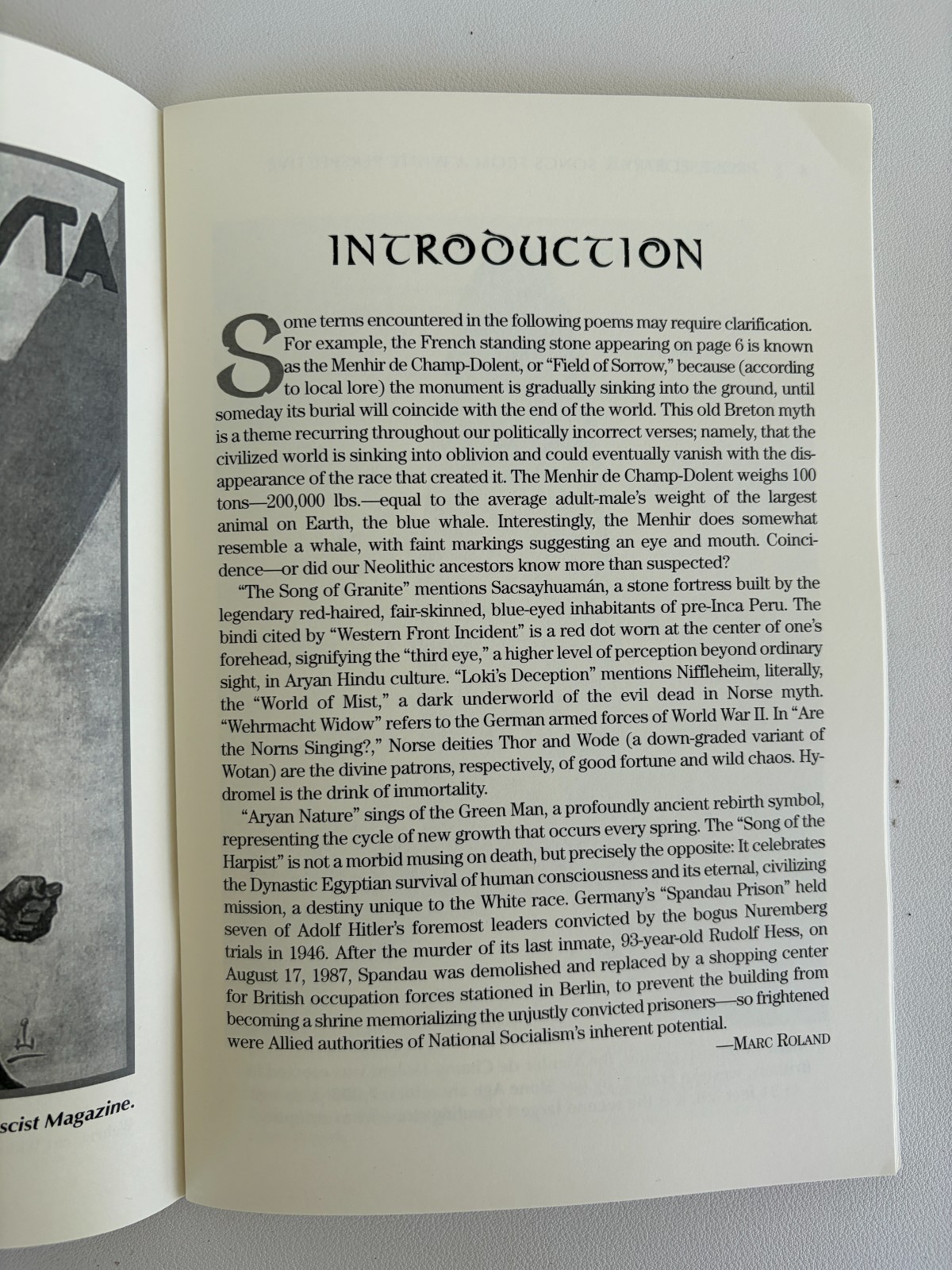 Aryan Uprising: Prose, Poetry and Songs from White Perspective by Marc Roland PB