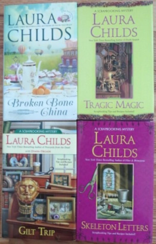 Laura Childs Lot of 4 Cozy Hardcover Mysteries: Broken Bone China, Gilt Trip, et