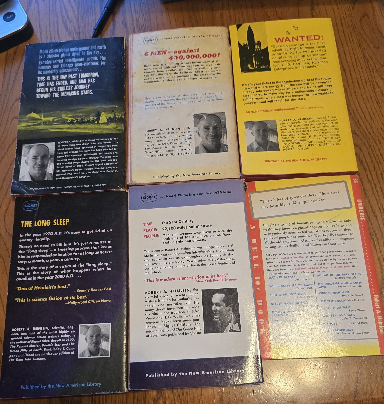 Lot of 6 Robert A. Heinlein Mixed Sci-Fi Books Paperback