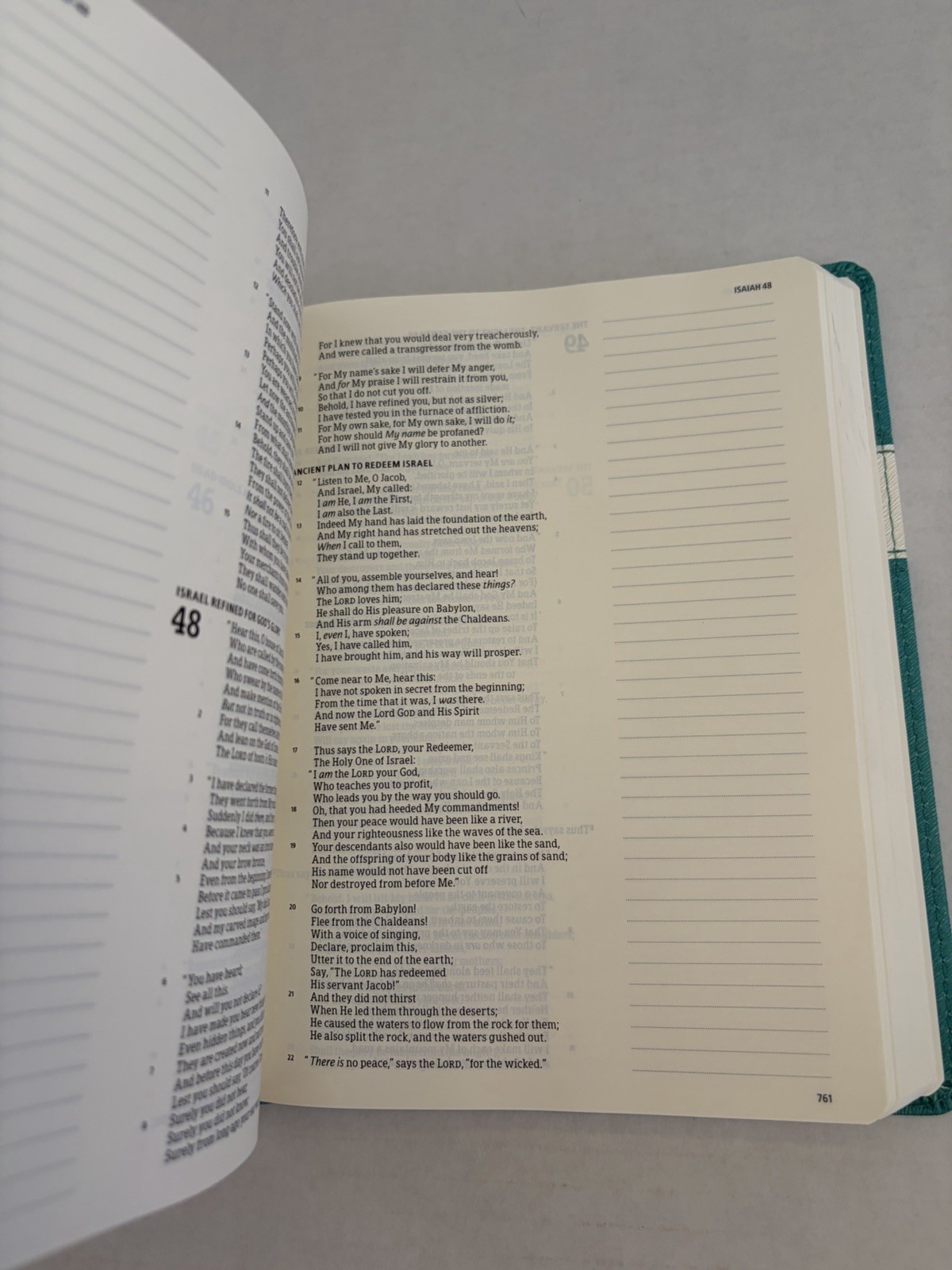NKJV Notetaking Bible Teal Flowers Holman 2015