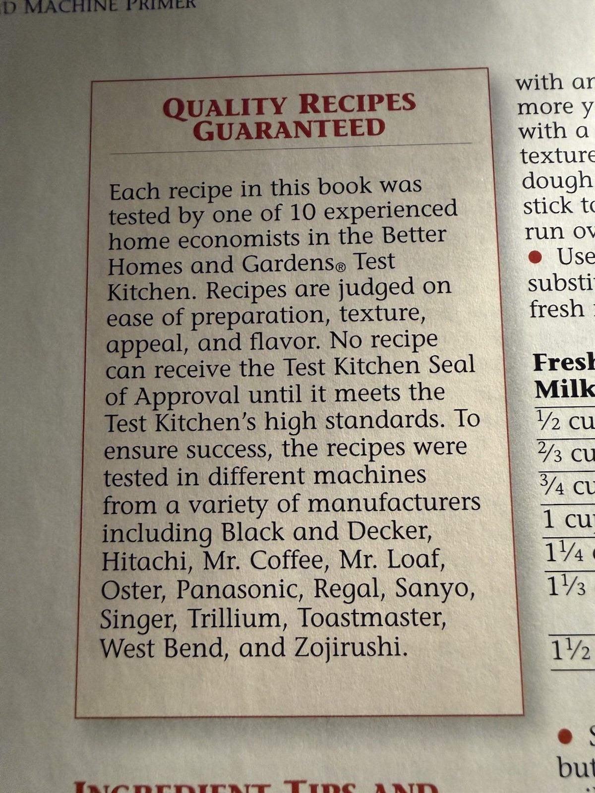 Better Home & Gardens Best Bread Machine Recipes for 1 1/2 -2 lb loaves. 1997.