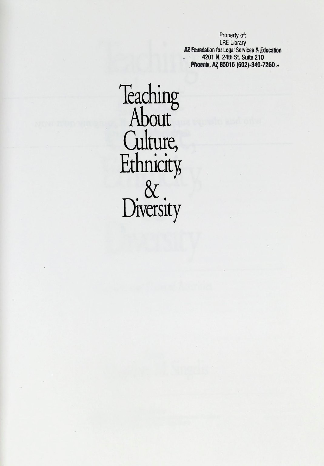 Teaching About Culture Ethnicity Diversity Singelis 1998 SAGE Paperback