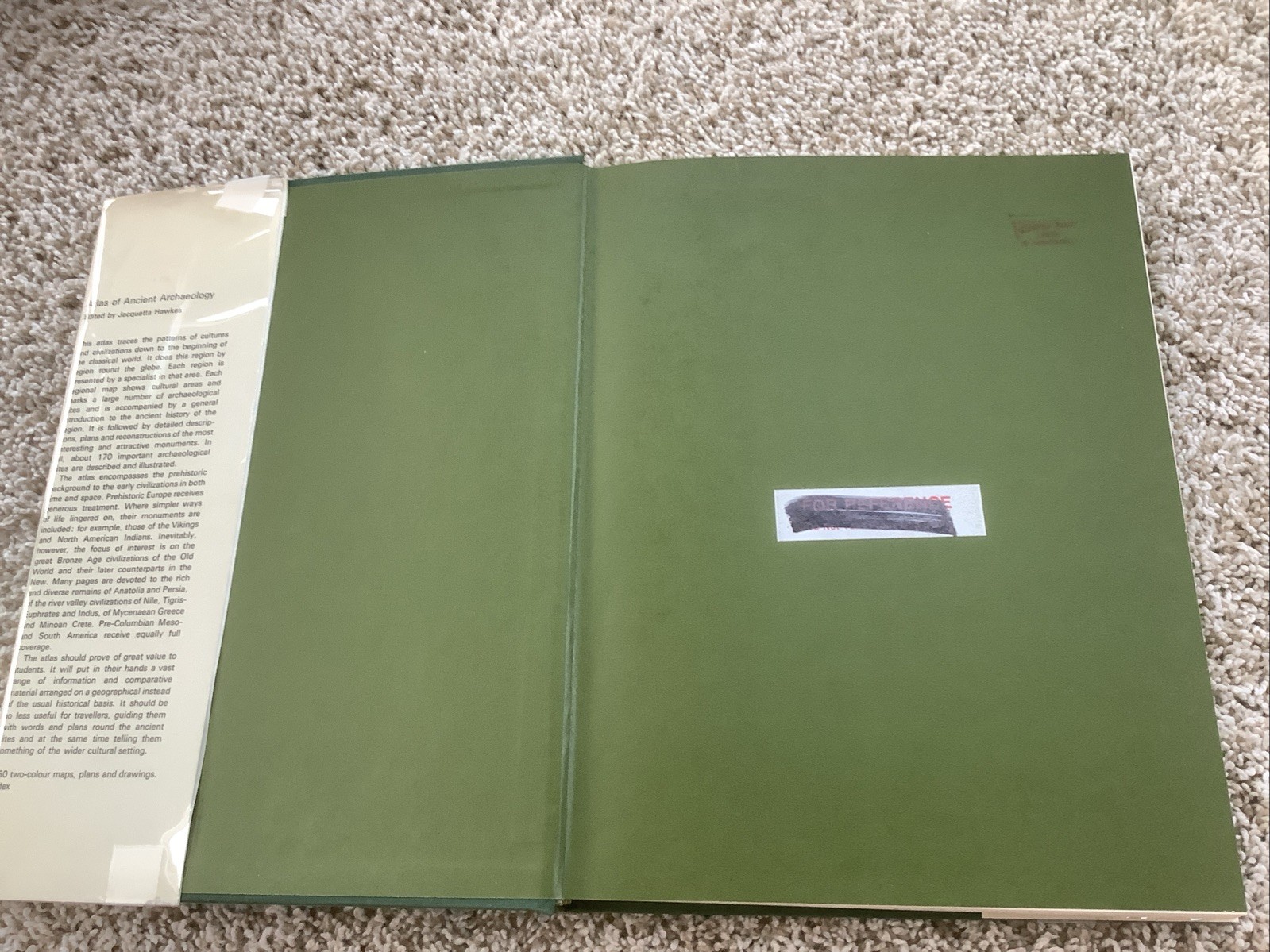 Atlas of Ancient Archaeology Hardcover Jacquetta Hopkins Hawkes