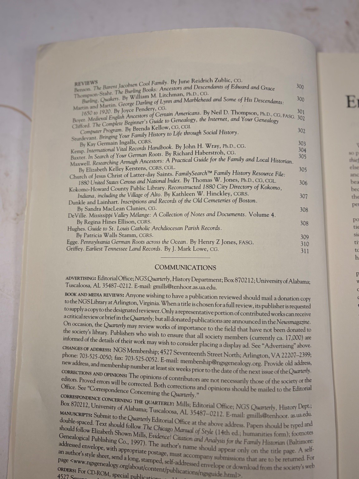 National Genealogical Society Quarterly Vol 89 No 4 Dec 2001 Genealogy Journal