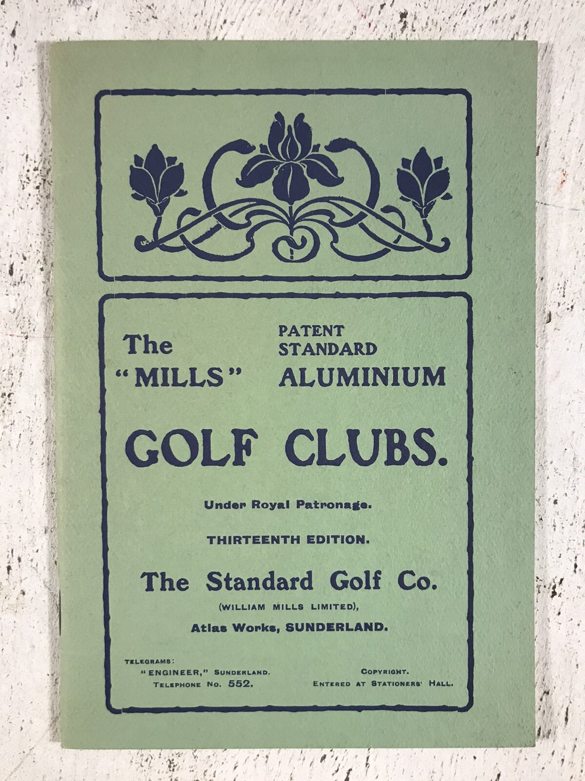 Mills Patent Standard Aluminium Golf Clubs Facsimile of Antique Catalogue