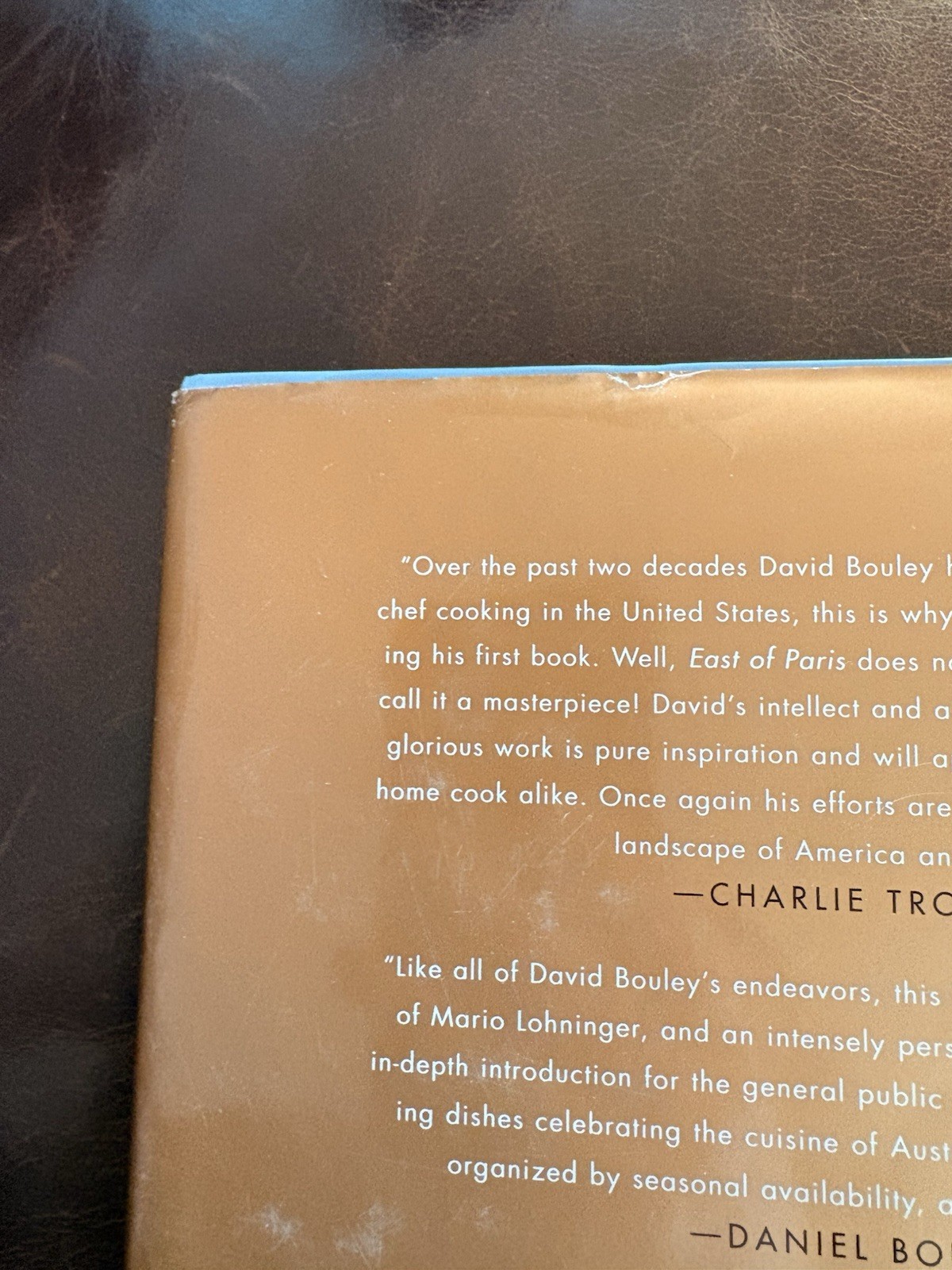 David Bouley SIGNED East Of Paris 2003 Hardcover 1st Edition AUTOGRAPHED